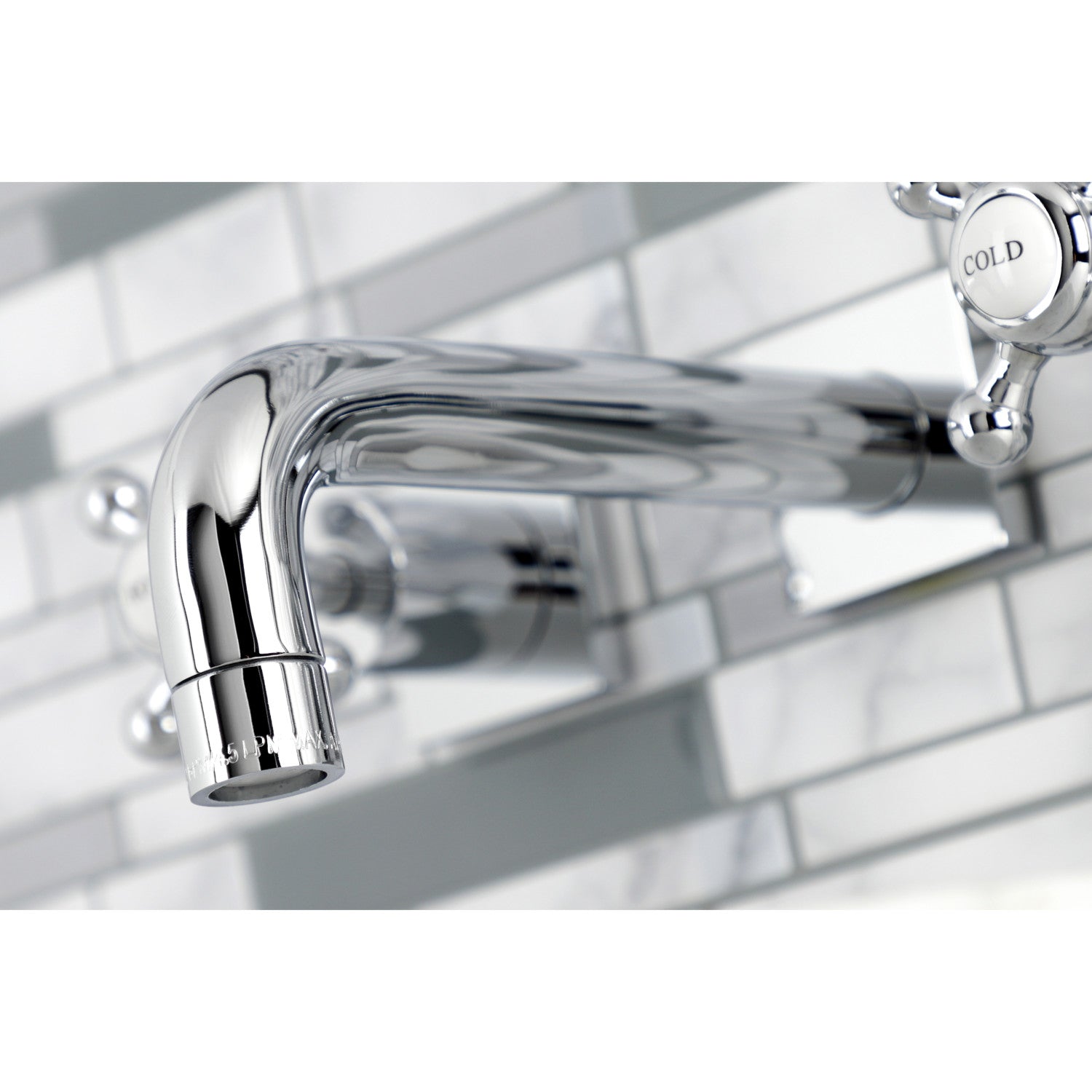 Kingston Tulare KS6121BX - Metropolitan Double-Handle 3-Hole Wall Mount Bathroom Faucet, Polished Chrome — thumbnail 3