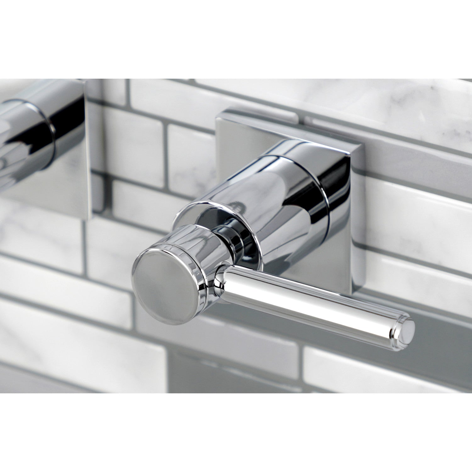 Kingston Sona KS6121DL - Concord Double-Handle 3-Hole Wall Mount Bathroom Faucet, Polished Chrome — thumbnail 2