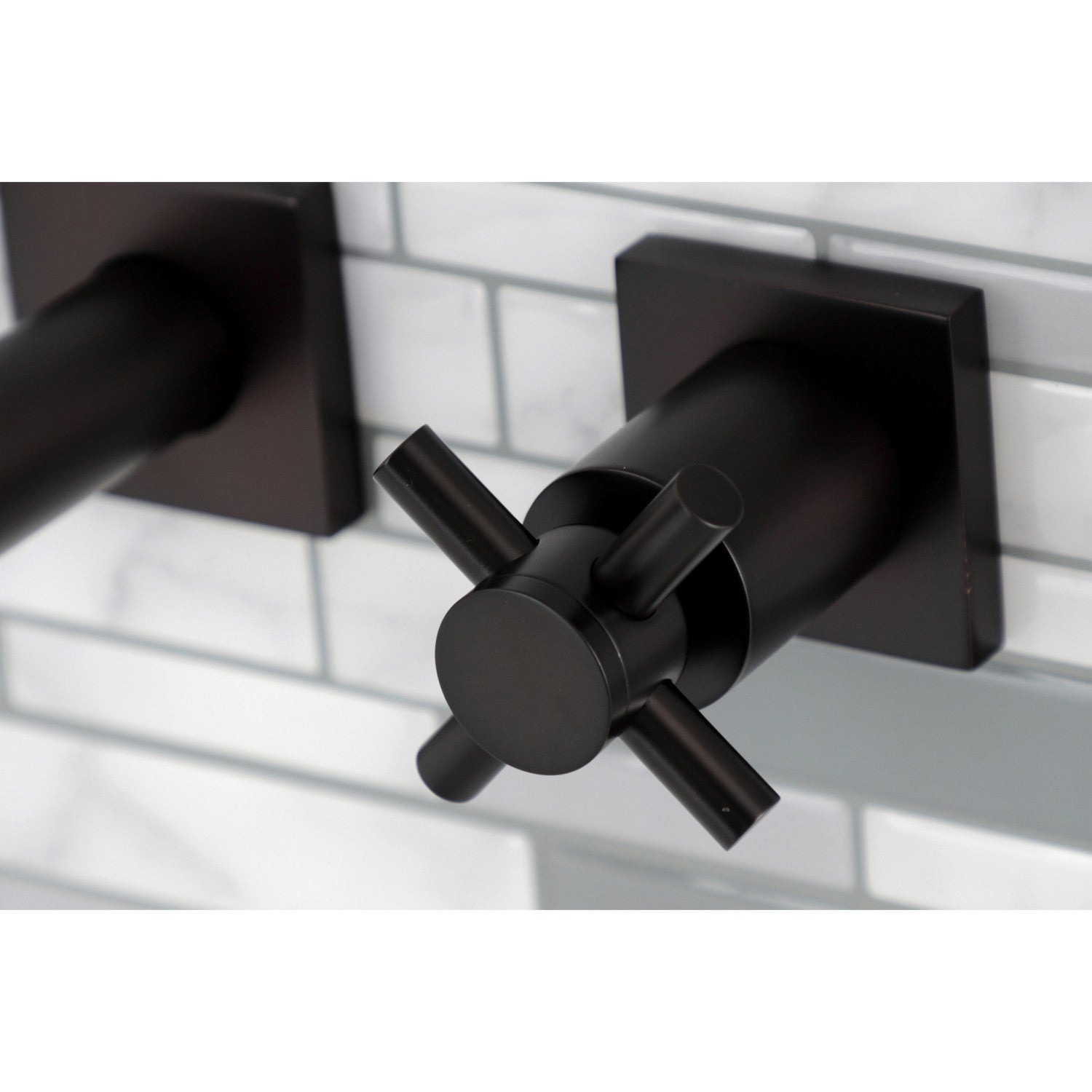 Kingston Sona KS6125DX - Concord Double-Handle 3-Hole Wall Mount Bathroom Faucet, Oil Rubbed Bronze — thumbnail 2