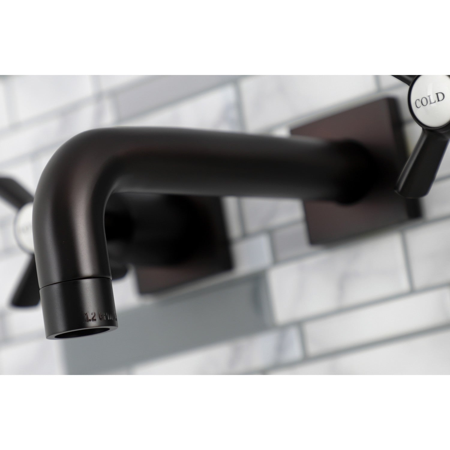 Kingston Sona KS6125ZX - Millennium Double-Handle 3-Hole Wall Mount Bathroom Faucet, Oil Rubbed Bronze — thumbnail 3