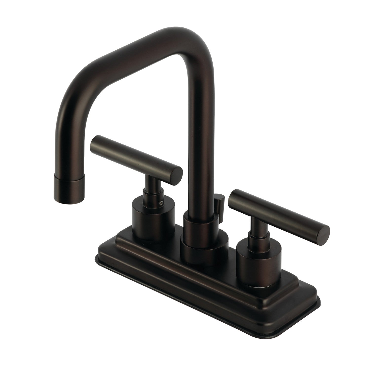 Kingston Sona KS6645CML - Manhattan Double-Handle 3-Hole Deck Mount 4-Inch Centerset Bathroom Faucet with Brass Pop-Up, Oil Rubbed Bronze