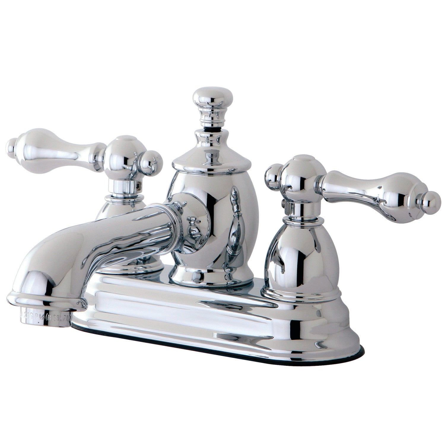 Kingston Tulare KS7001AL - English Country Double-Handle 3-Hole Deck Mount 4-Inch Centerset Bathroom Faucet with Brass Pop-Up, Polished Chrome