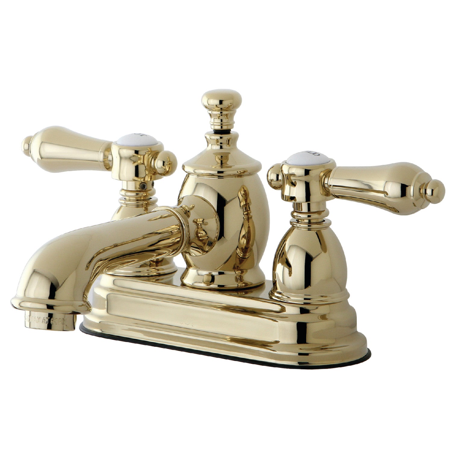 Kingston Tulare KS7002BAL - Heirloom Double-Handle 3-Hole Deck Mount 4-Inch Centerset Bathroom Faucet with Brass Pop-Up, Polished Brass