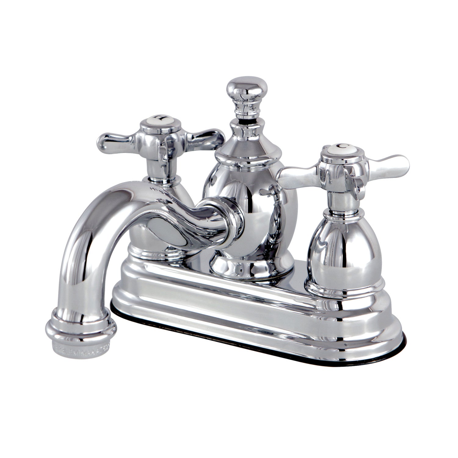 Kingston Heirloom KS7101BEX - Essex Double-Handle 3-Hole Deck Mount 4-Inch Centerset Bathroom Faucet with Brass Pop-Up, Polished Chrome