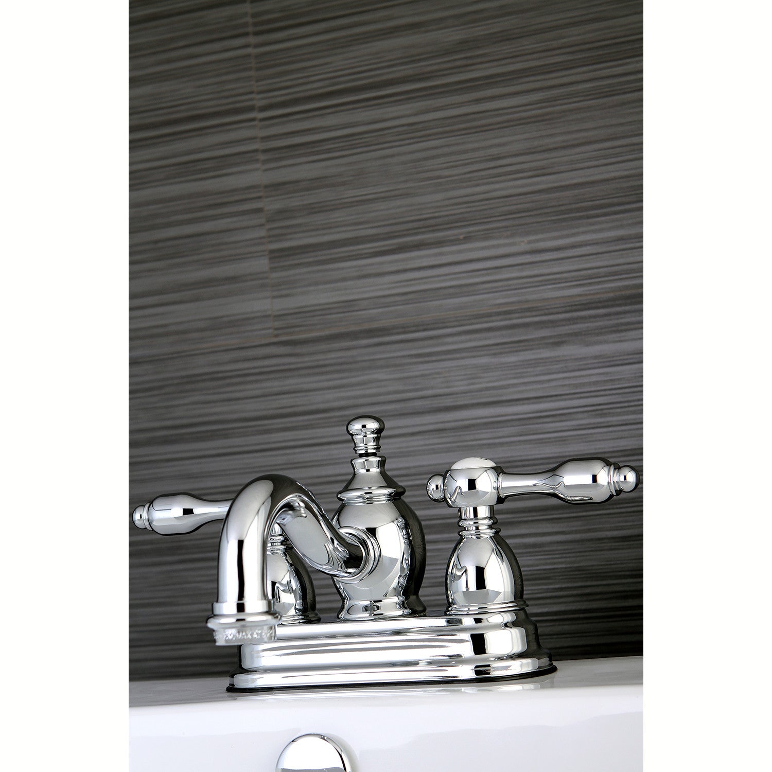 Kingston Heirloom KS7101TAL - Tudor Double-Handle 3-Hole Deck Mount 4-Inch Centerset Bathroom Faucet with Brass Pop-Up, Polished Chrome — thumbnail 3