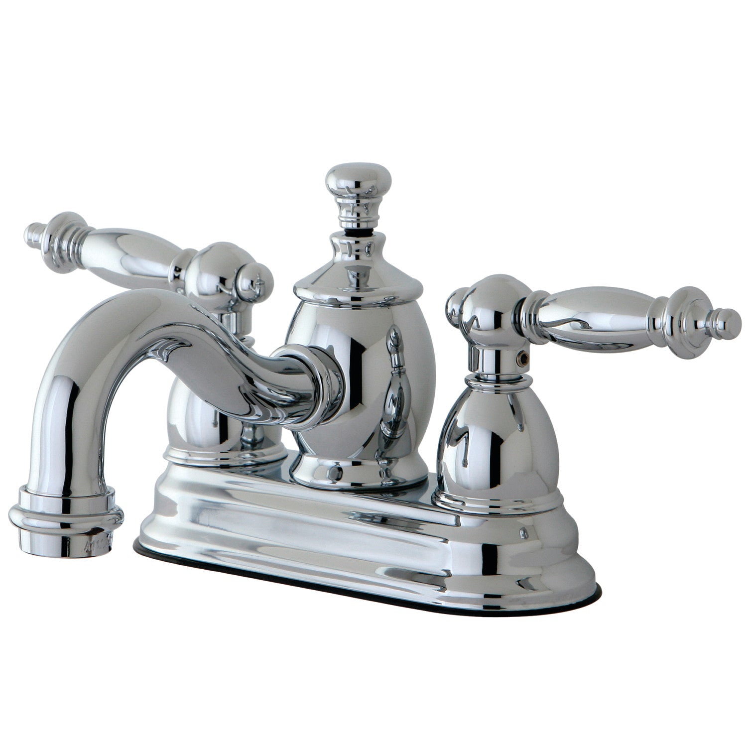 Kingston Heirloom KS7101TL - Templeton Double-Handle 3-Hole Deck Mount 4-Inch Centerset Bathroom Faucet with Brass Pop-Up, Polished Chrome