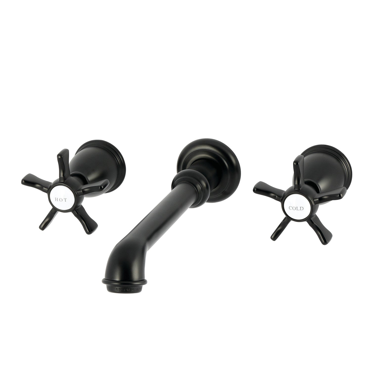 Kingston Tulare KS7120NX - Hamilton Double-Handle 3-Hole Wall Mount Bathroom Faucet, Matte Black