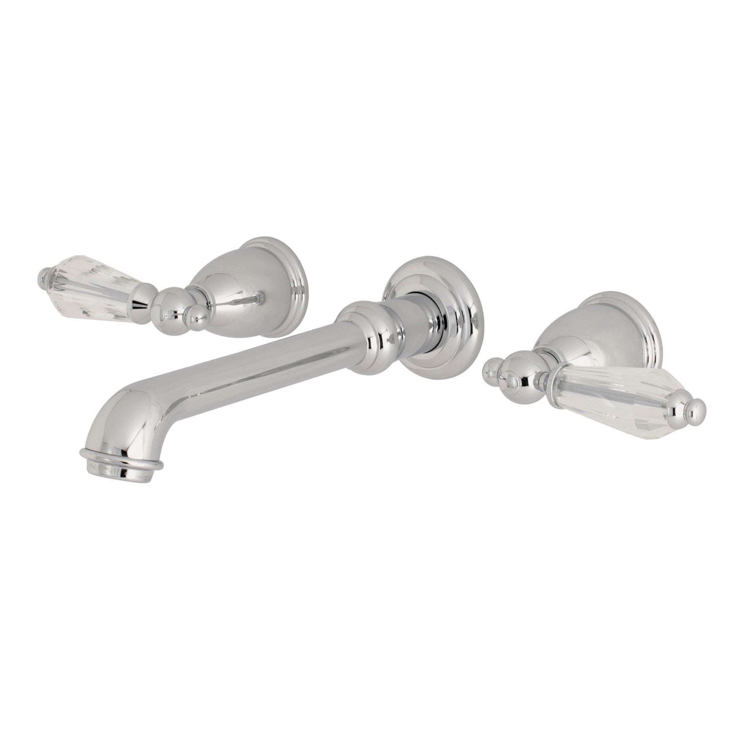 Kingston Tulare KS7121WLL - Wilshire Double-Handle 3-Hole Wall Mount Bathroom Faucet, Polished Chrome