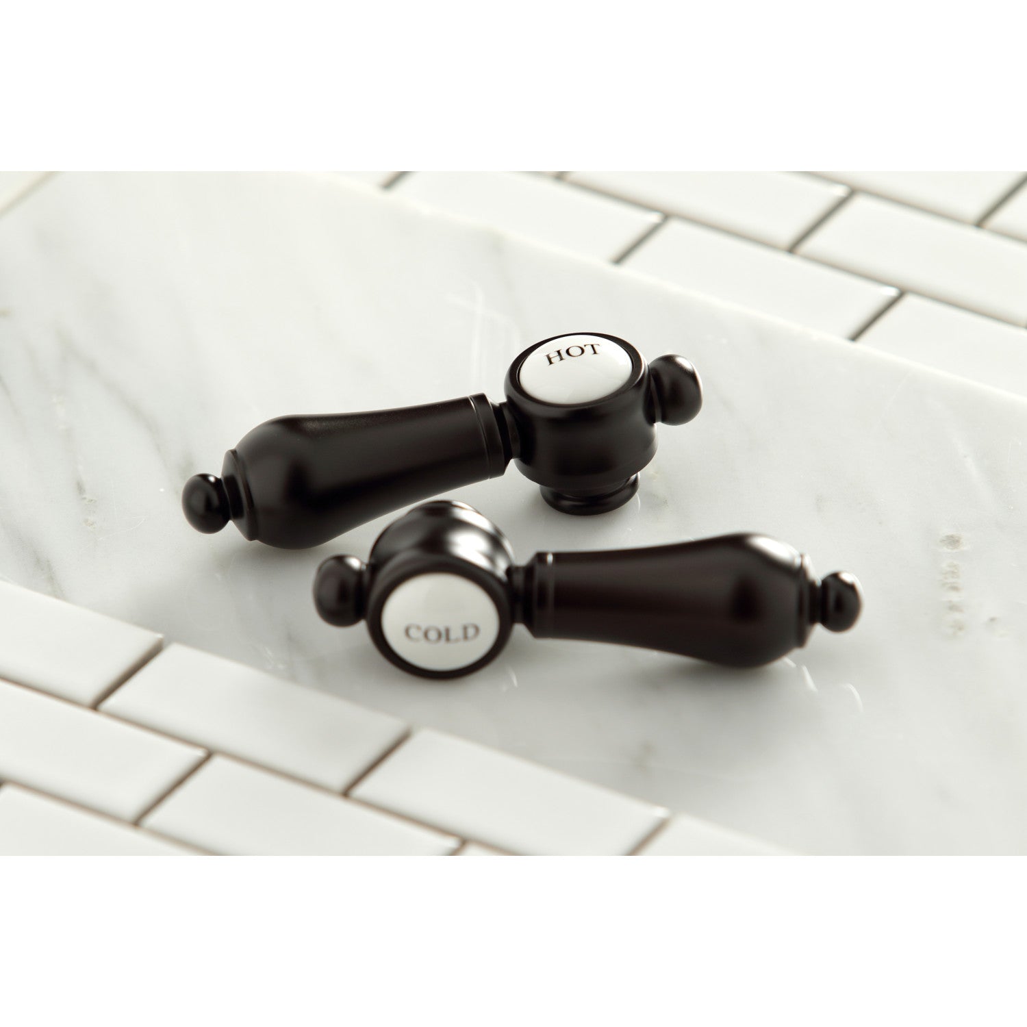 Kingston Tulare KS7125BAL - Heirloom Double-Handle 3-Hole Wall Mount Bathroom Faucet, Oil Rubbed Bronze — thumbnail 3