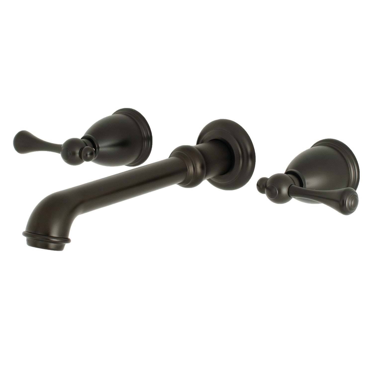 Kingston Tulare KS7125BL - English Country Double-Handle 3-Hole Wall Mount Bathroom Faucet, Oil Rubbed Bronze