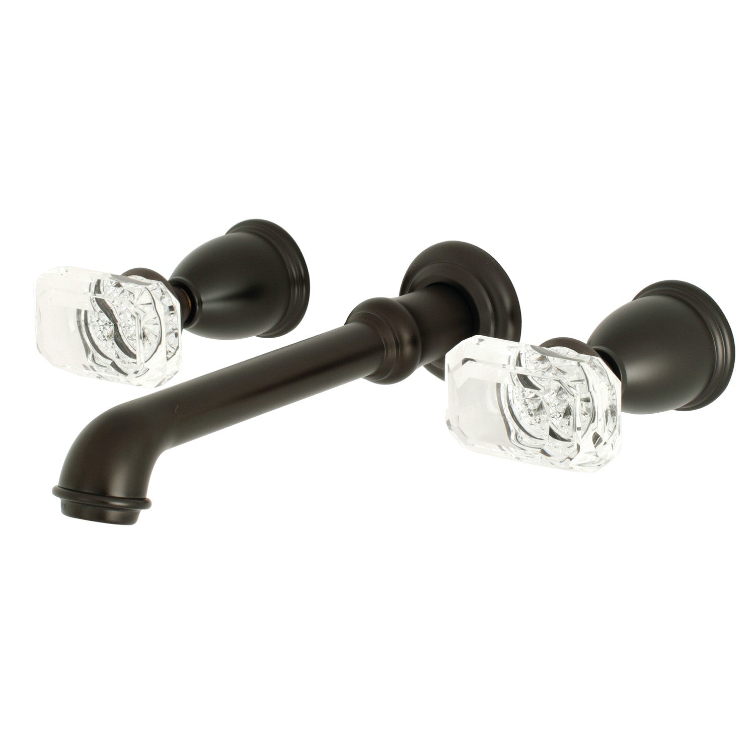 Kingston Tulare KS7125KRL - Krystal Onyx Double-Handle 3-Hole Wall Mount Bathroom Faucet, Oil Rubbed Bronze