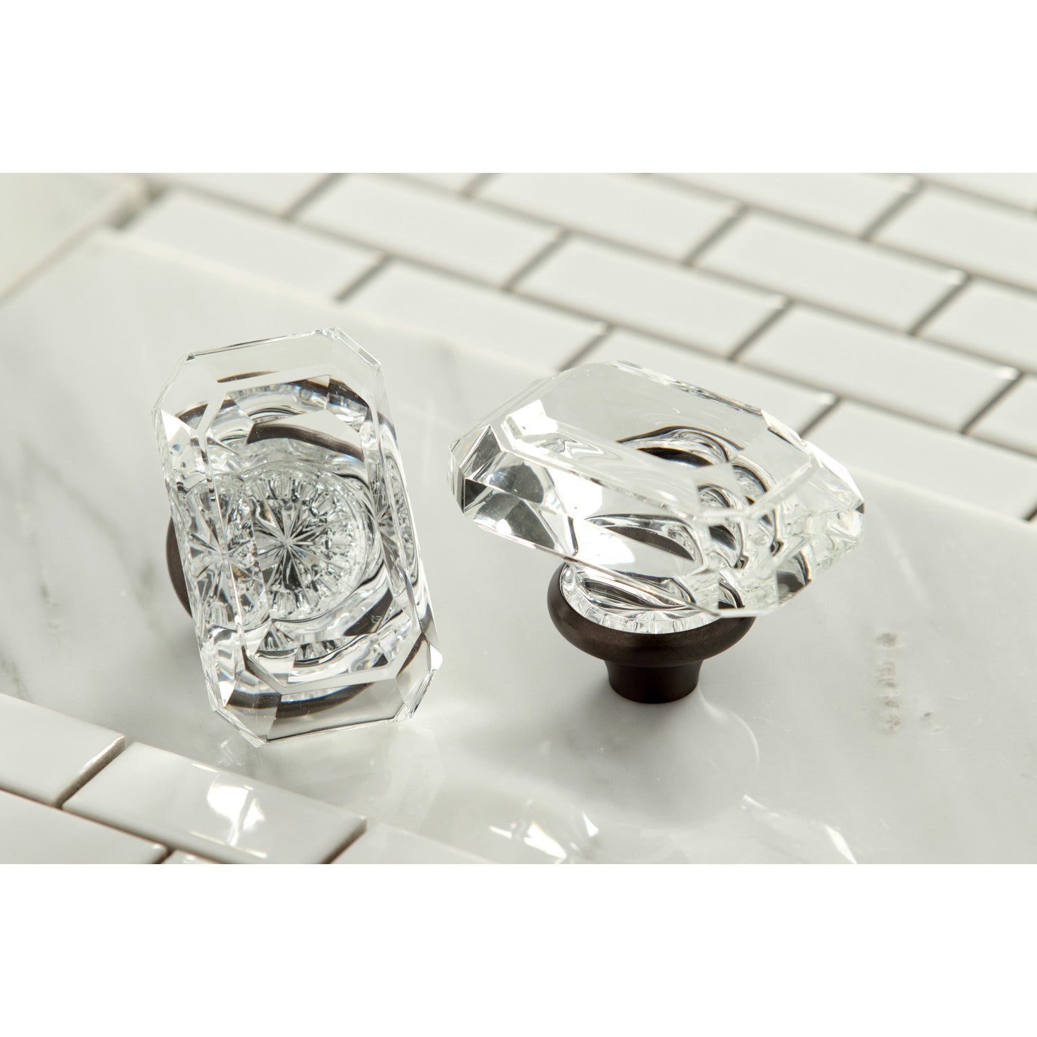 Kingston Tulare KS7125KRL - Krystal Onyx Double-Handle 3-Hole Wall Mount Bathroom Faucet, Oil Rubbed Bronze — thumbnail 3