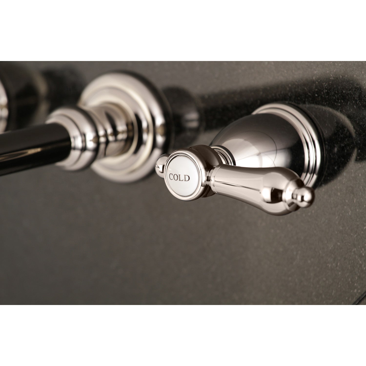 Kingston Tulare KS7126BAL - Heirloom Double-Handle 3-Hole Wall Mount Bathroom Faucet, Polished Nickel — thumbnail 2