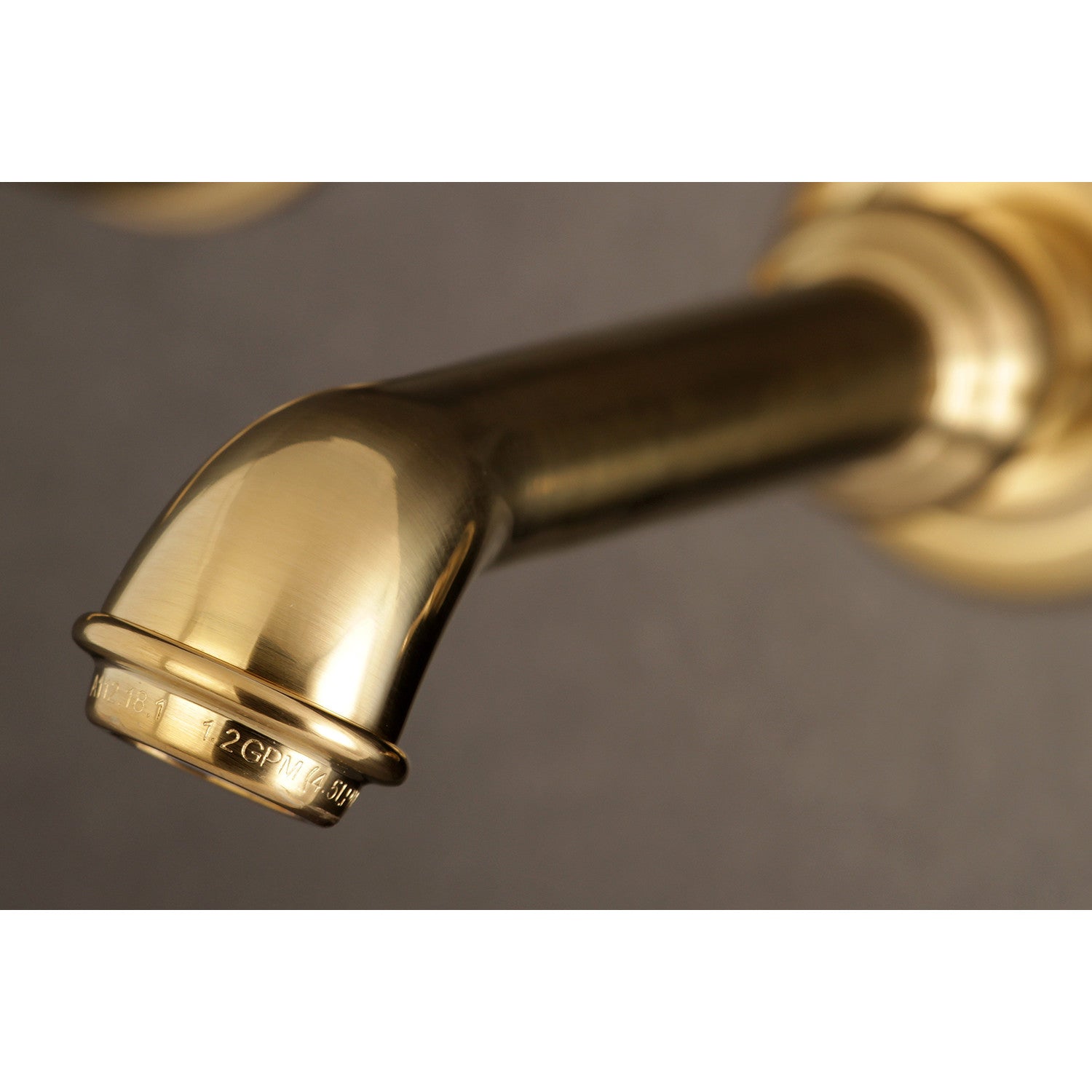 Kingston Tulare KS7127BL - English Country Double-Handle 3-Hole Wall Mount Bathroom Faucet, Brushed Brass — thumbnail 3