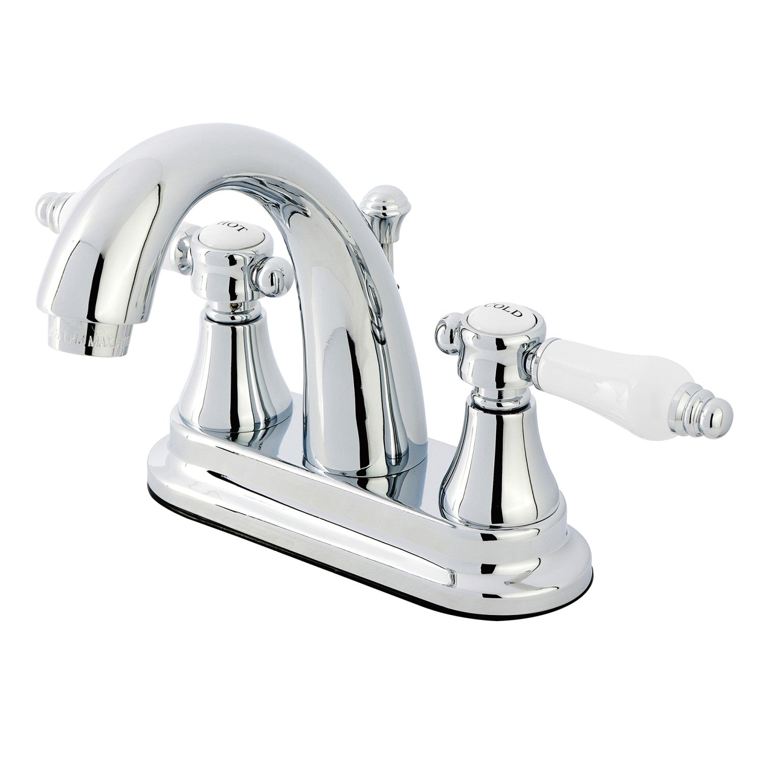 Kingston Heirloom KS7611BPL - Bel-Air Double-Handle 3-Hole Deck Mount 4-Inch Centerset Bathroom Faucet with Brass Pop-Up, Polished Chrome