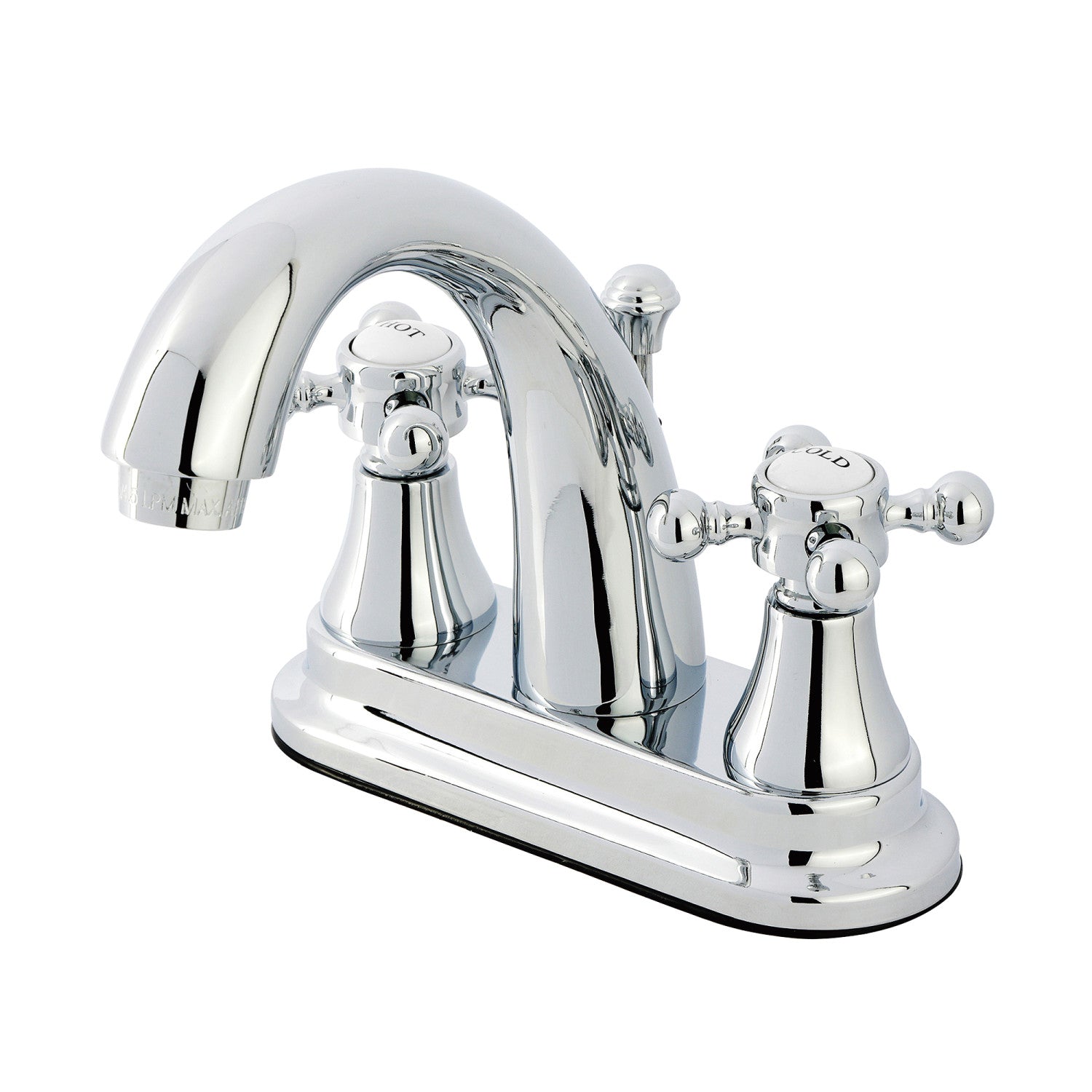 Kingston Tulare KS7611BX - English Country Double-Handle 3-Hole Deck Mount 4-Inch Centerset Bathroom Faucet with Brass Pop-Up, Polished Chrome
