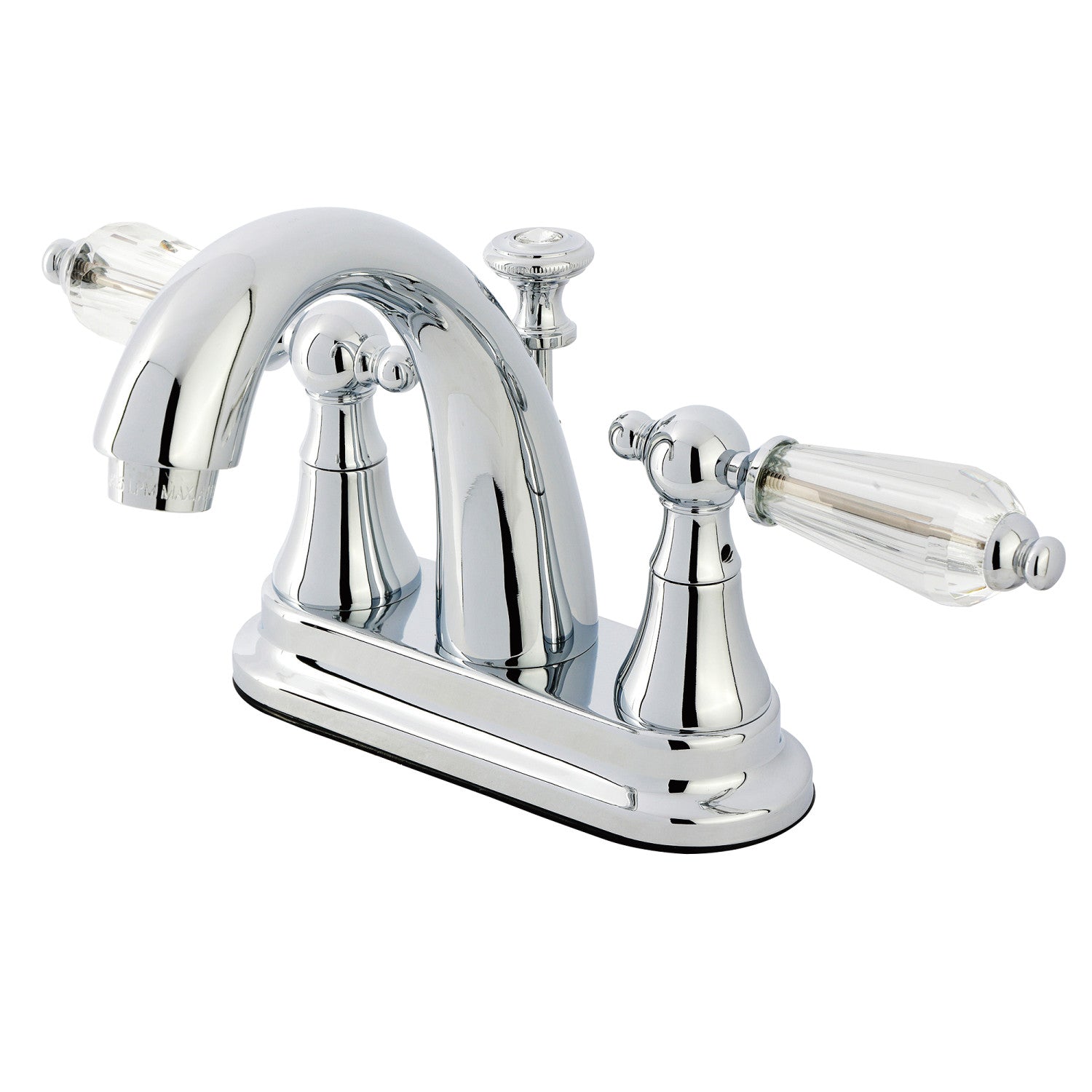 Kingston Heirloom KS7611WLL - Wilshire Double-Handle 3-Hole Deck Mount 4-Inch Centerset Bathroom Faucet with Brass Pop-Up, Polished Chrome