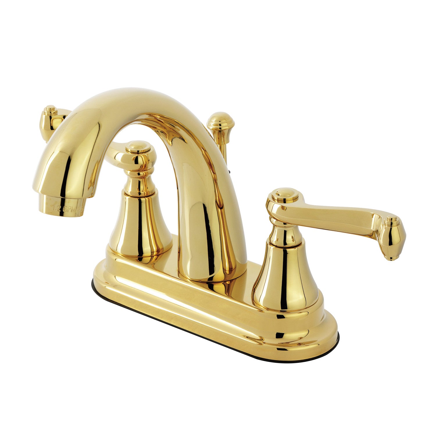 Kingston Tulare KS7612FL - English Vintage Double-Handle 3-Hole Deck Mount 4-Inch Centerset Bathroom Faucet with Brass Pop-Up, Polished Brass