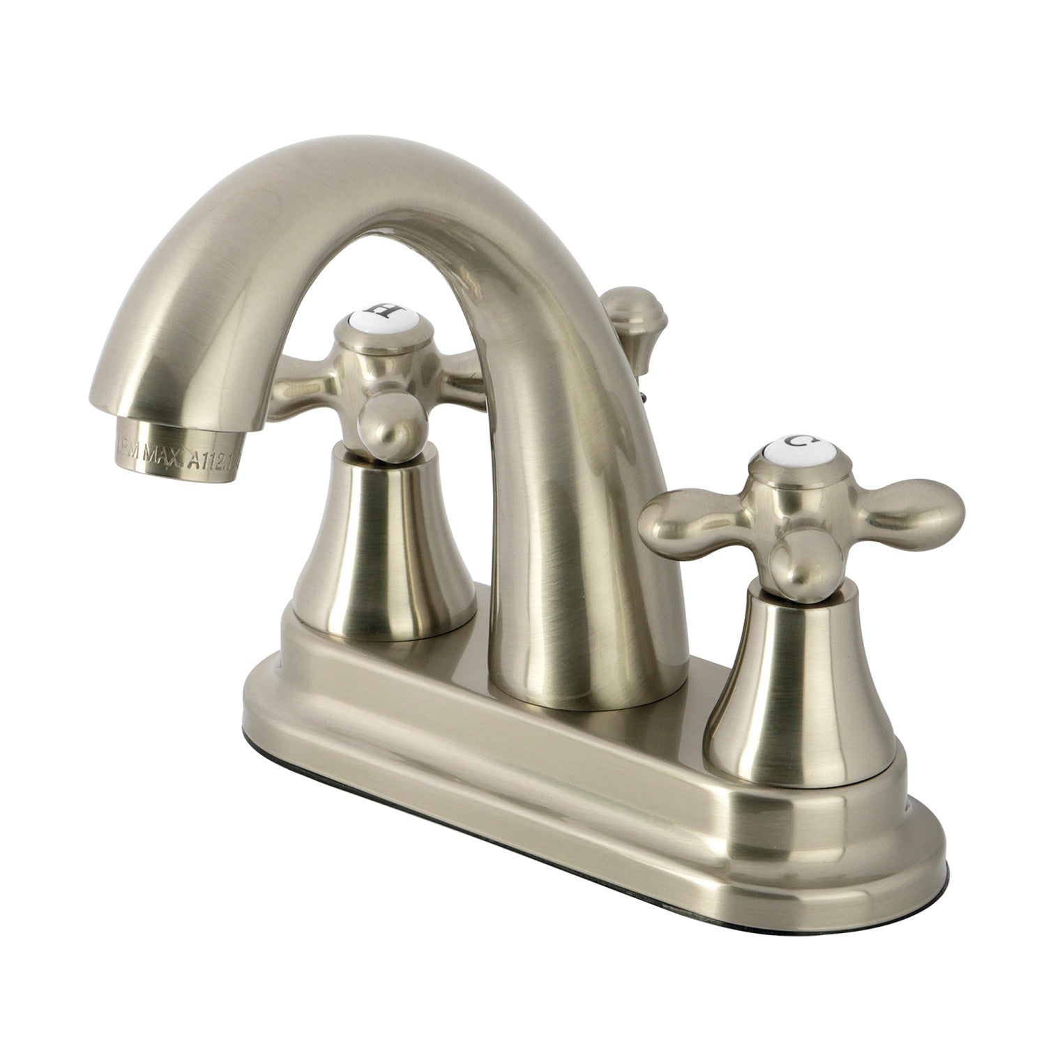 Kingston Heirloom KS7618AX - English Vintage Double-Handle 3-Hole Deck Mount 4-Inch Centerset Bathroom Faucet with Brass Pop-Up, Brushed Nickel