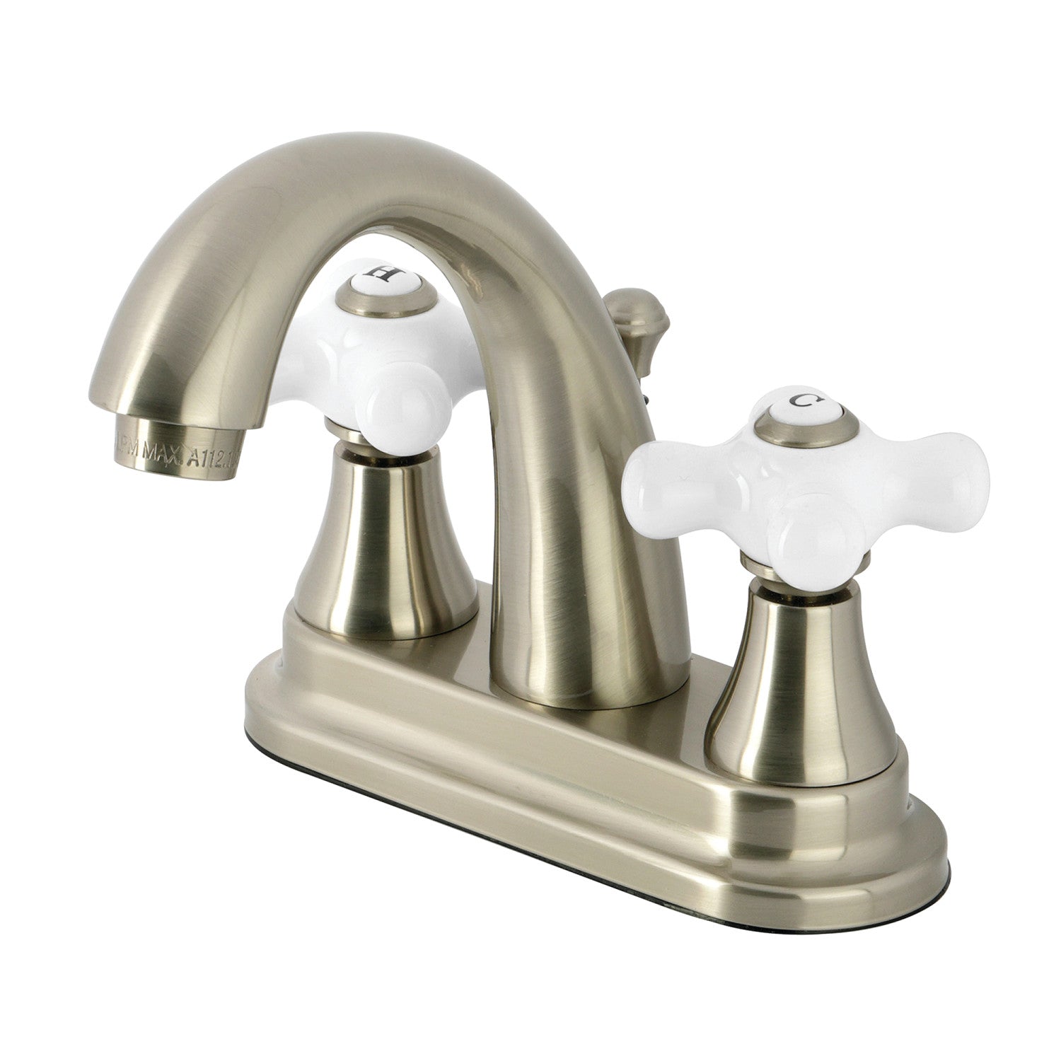 Kingston Heirloom KS7618PX - English Vintage Double-Handle 3-Hole Deck Mount 4-Inch Centerset Bathroom Faucet with Brass Pop-Up, Brushed Nickel