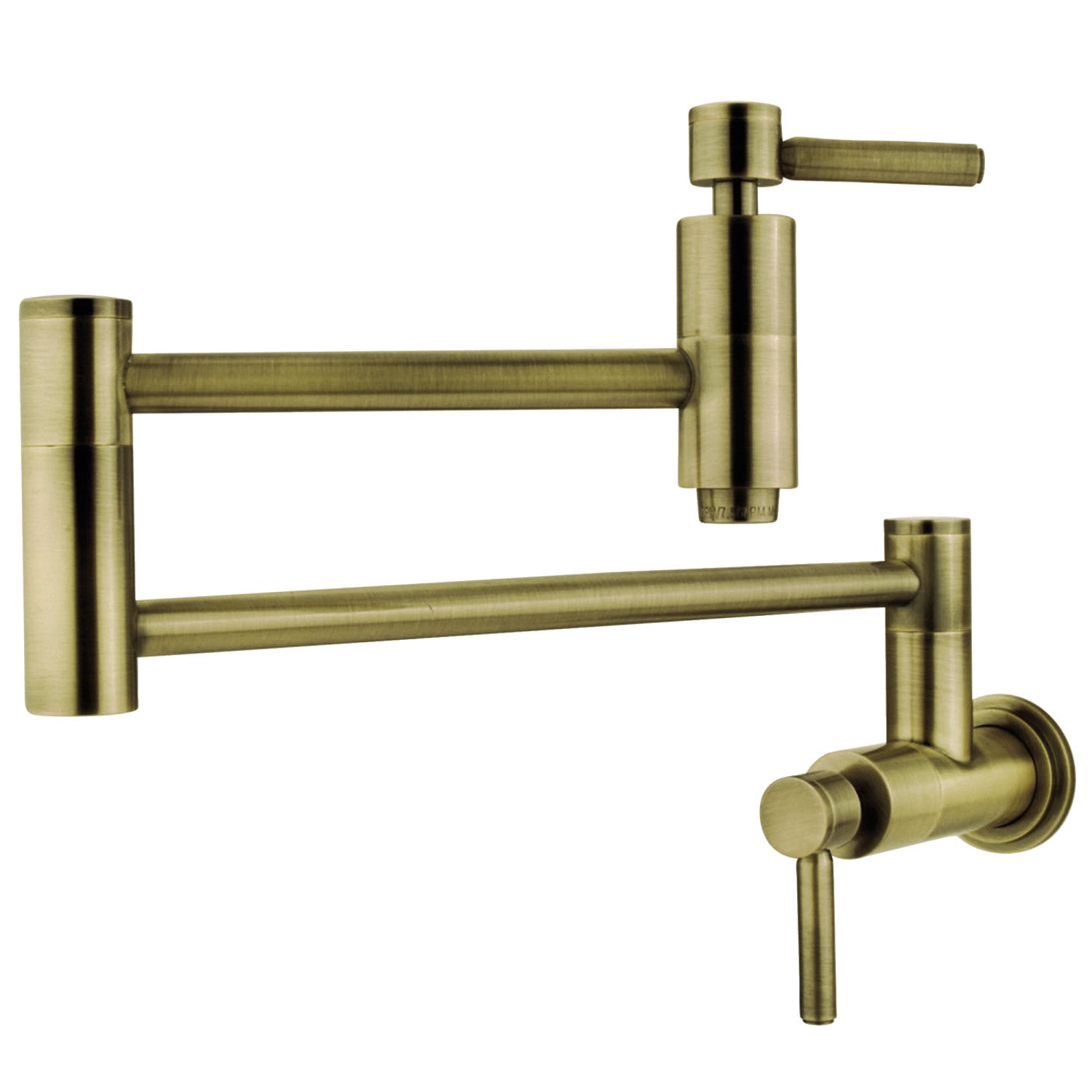 Kingston Sona KS8103DL - Concord Two-Handle 1-Hole Wall Mount Pot Filler Faucet, Antique Brass