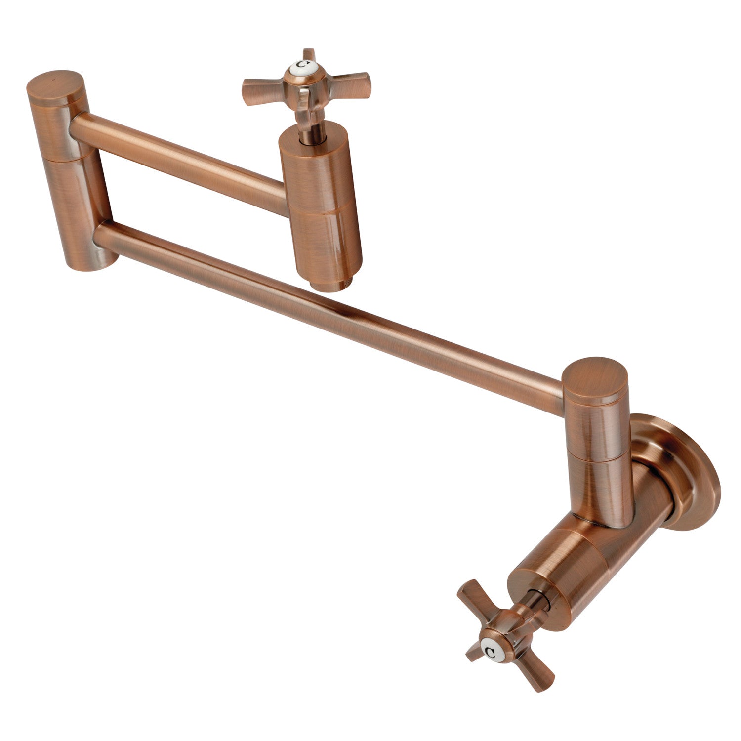 Kingston Sona KS810ZXAC - Millennium Two-Handle 1-Hole Wall Mount Pot Filler Faucet, Antique Copper — image 1