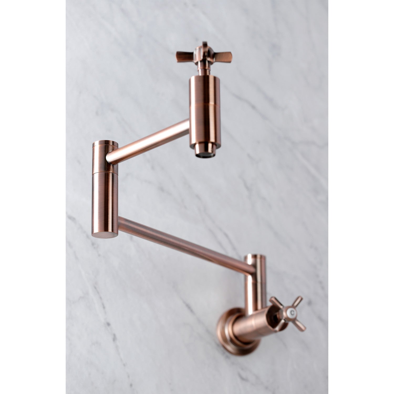 Kingston Sona KS810ZXAC - Millennium Two-Handle 1-Hole Wall Mount Pot Filler Faucet, Antique Copper — thumbnail 3