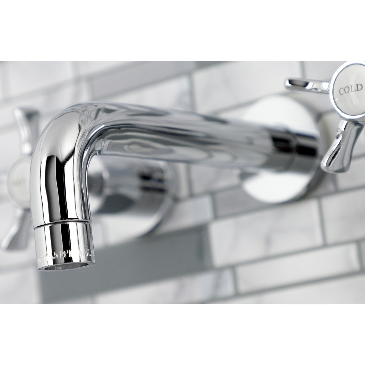 Kingston Sona KS8121NX - Hamilton Double-Handle 3-Hole Wall Mount Bathroom Faucet, Polished Chrome — thumbnail 3