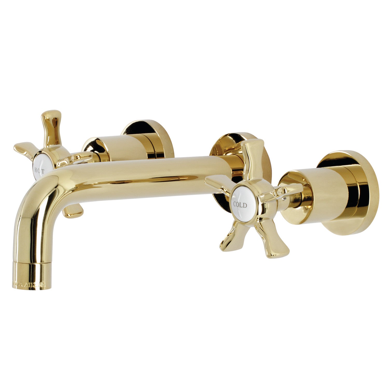 Kingston Sona KS8122NX - Hamilton Double-Handle 3-Hole Wall Mount Bathroom Faucet, Polished Brass