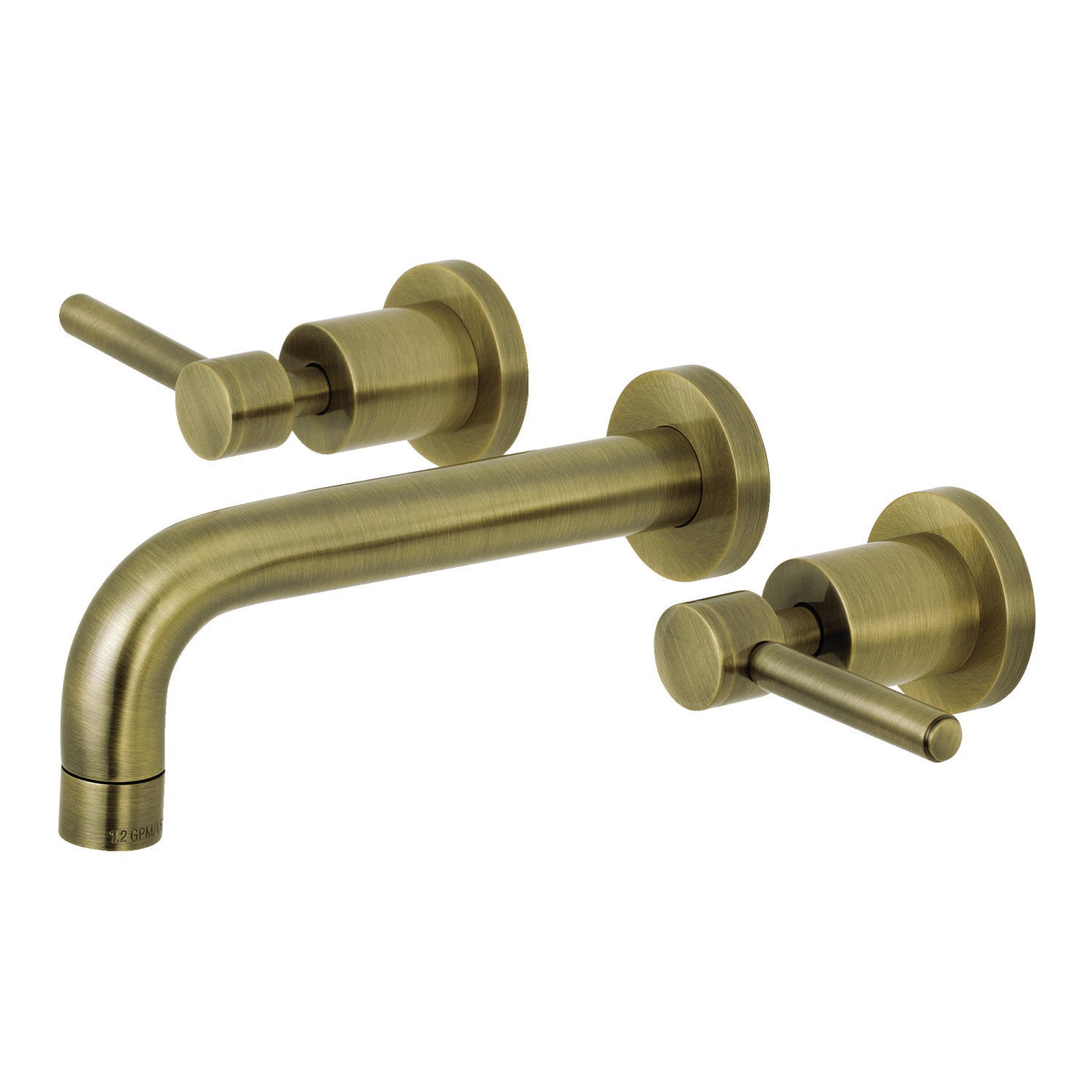 Kingston Sona KS8123DL - Concord Double-Handle 3-Hole Wall Mount Bathroom Faucet, Antique Brass