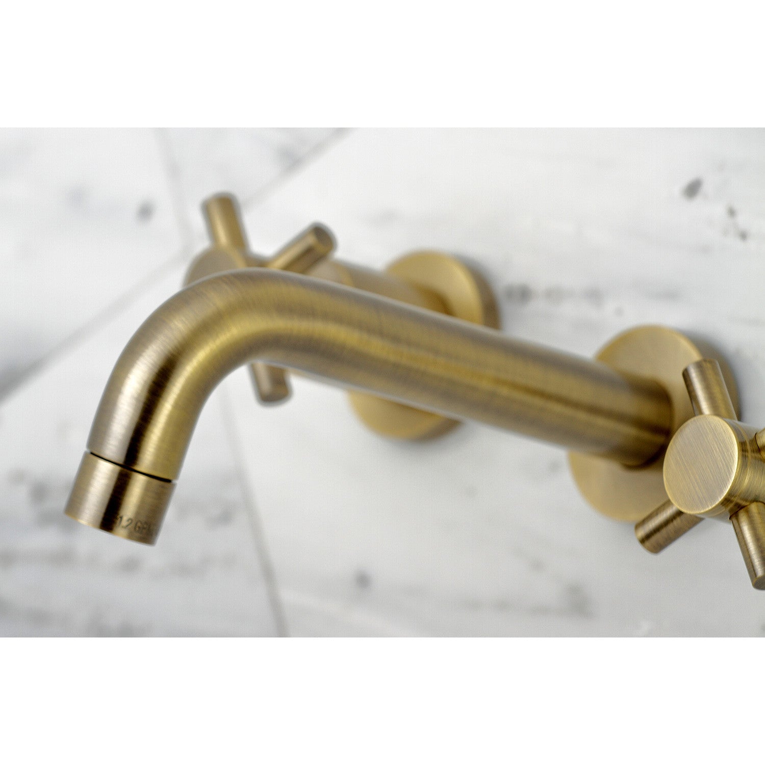 Kingston Sona KS8123DX - Concord Double-Handle 3-Hole Wall Mount Bathroom Faucet, Antique Brass — thumbnail 2
