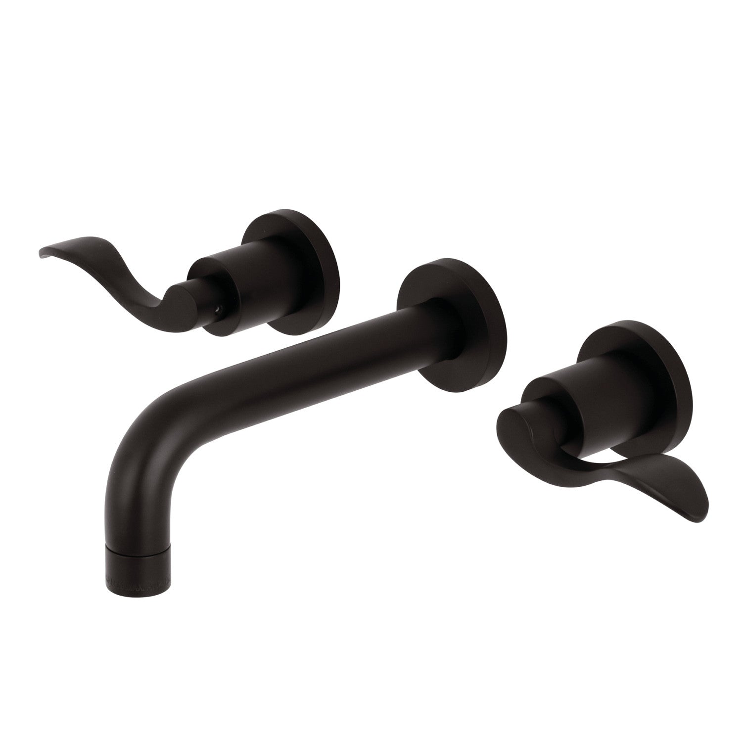 Kingston Tulare KS8125DFL - NuWave Double-Handle 3-Hole Wall Mount Bathroom Faucet, Oil Rubbed Bronze