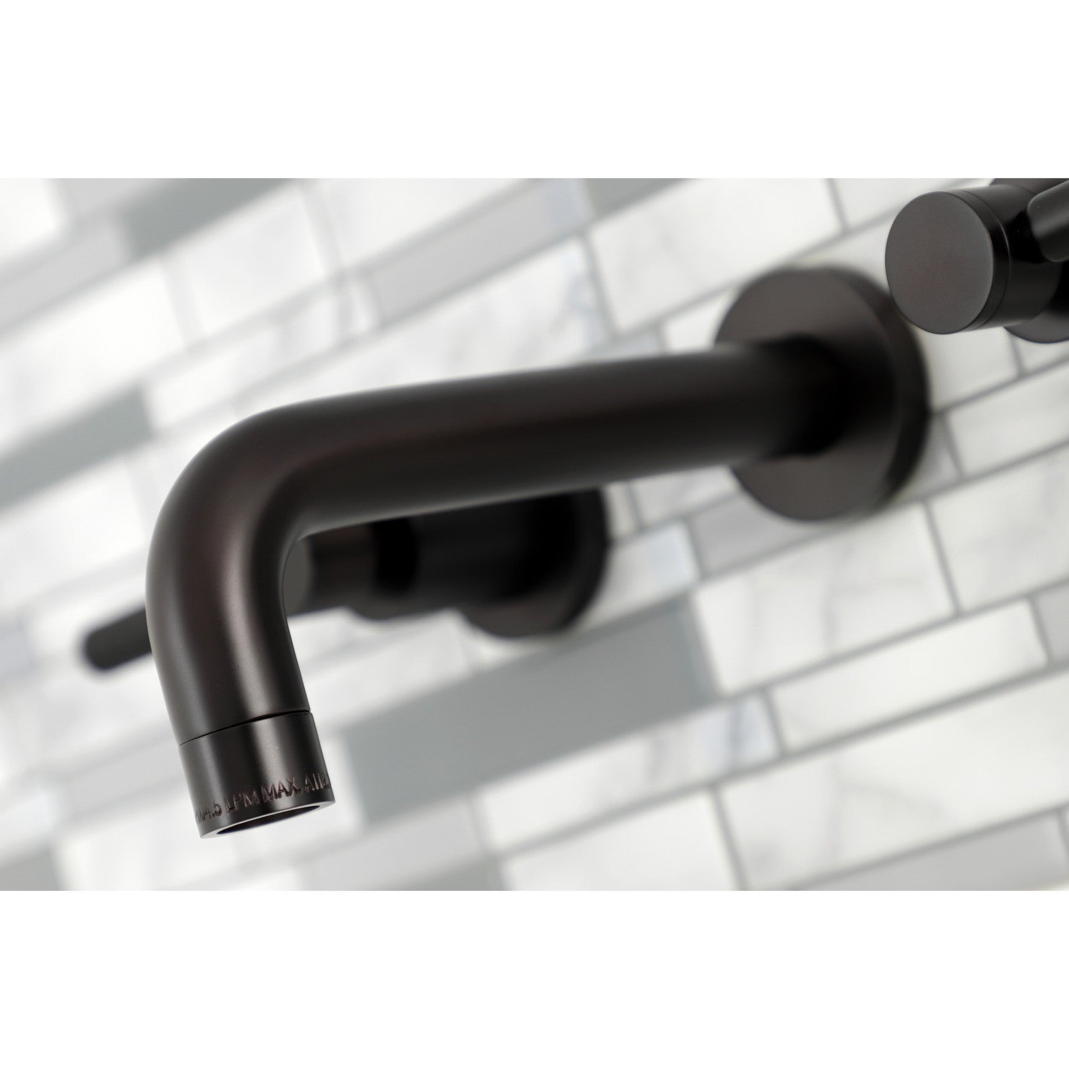 Kingston Sona KS8125DKL - Kaiser Double-Handle 3-Hole Wall Mount Bathroom Faucet, Oil Rubbed Bronze — thumbnail 3