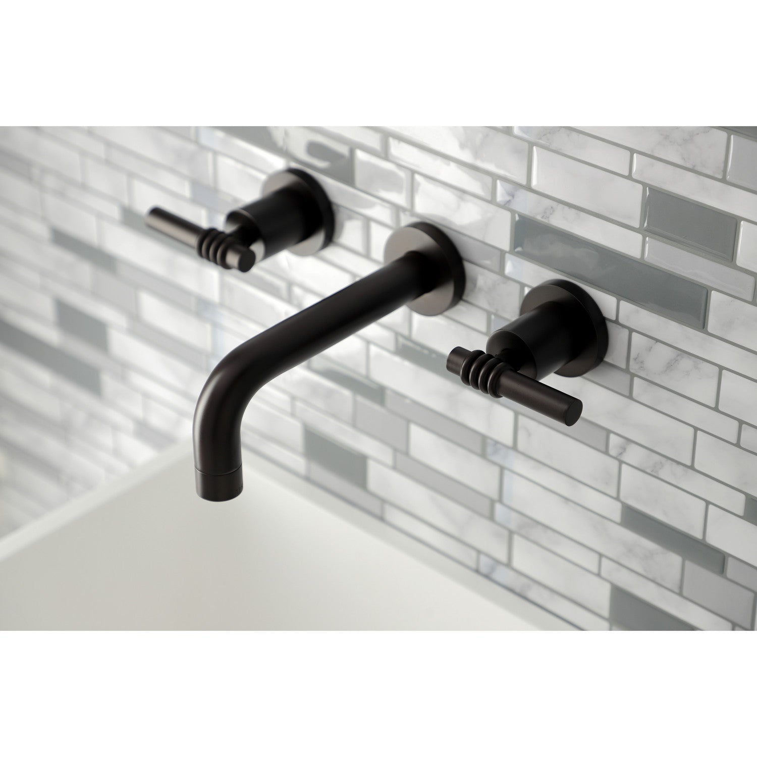 Kingston Sona KS8125ML - Milano Double-Handle 3-Hole Wall Mount Bathroom Faucet, Oil Rubbed Bronze — thumbnail 2