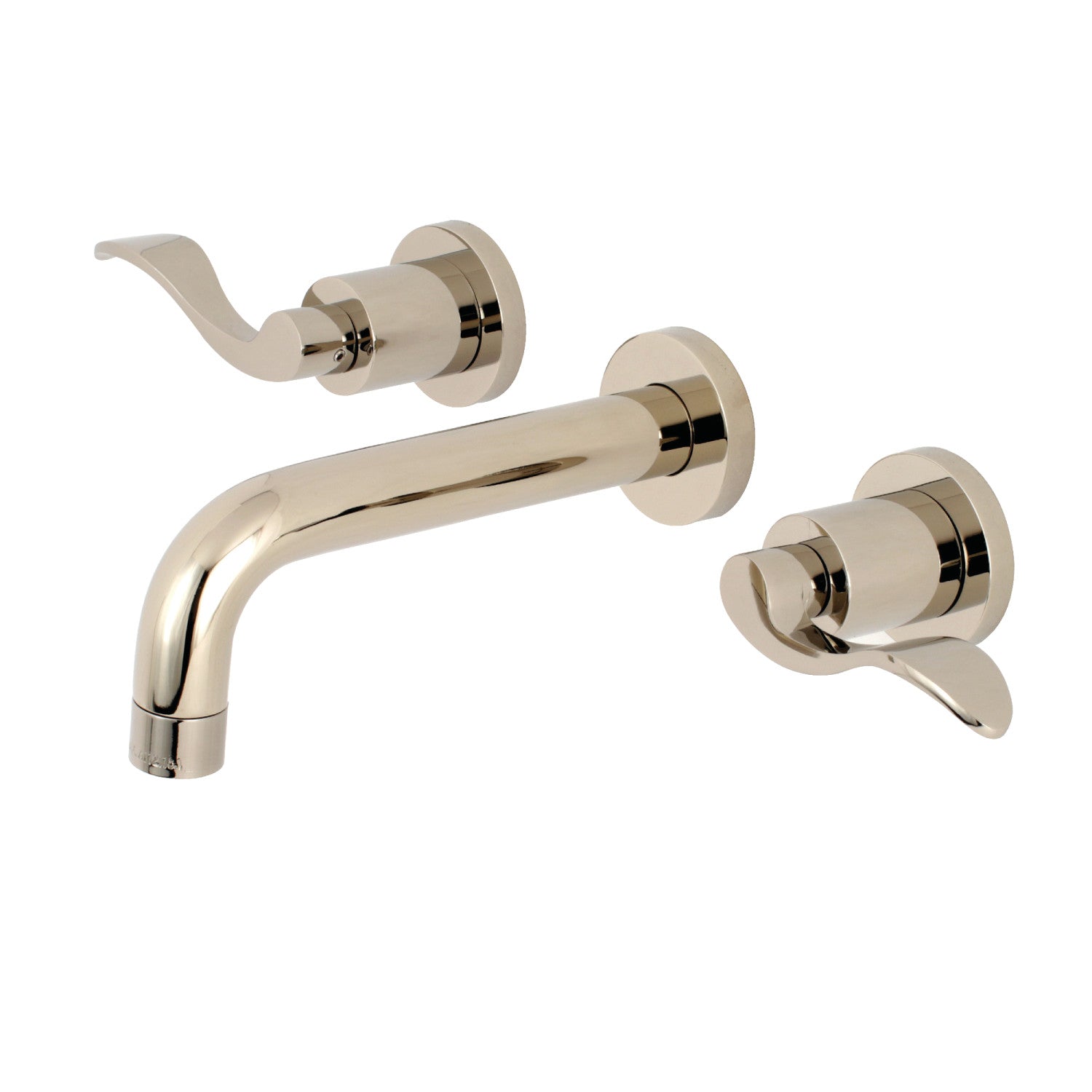 Kingston Tulare KS8126DFL - NuWave Double-Handle 3-Hole Wall Mount Bathroom Faucet, Polished Nickel