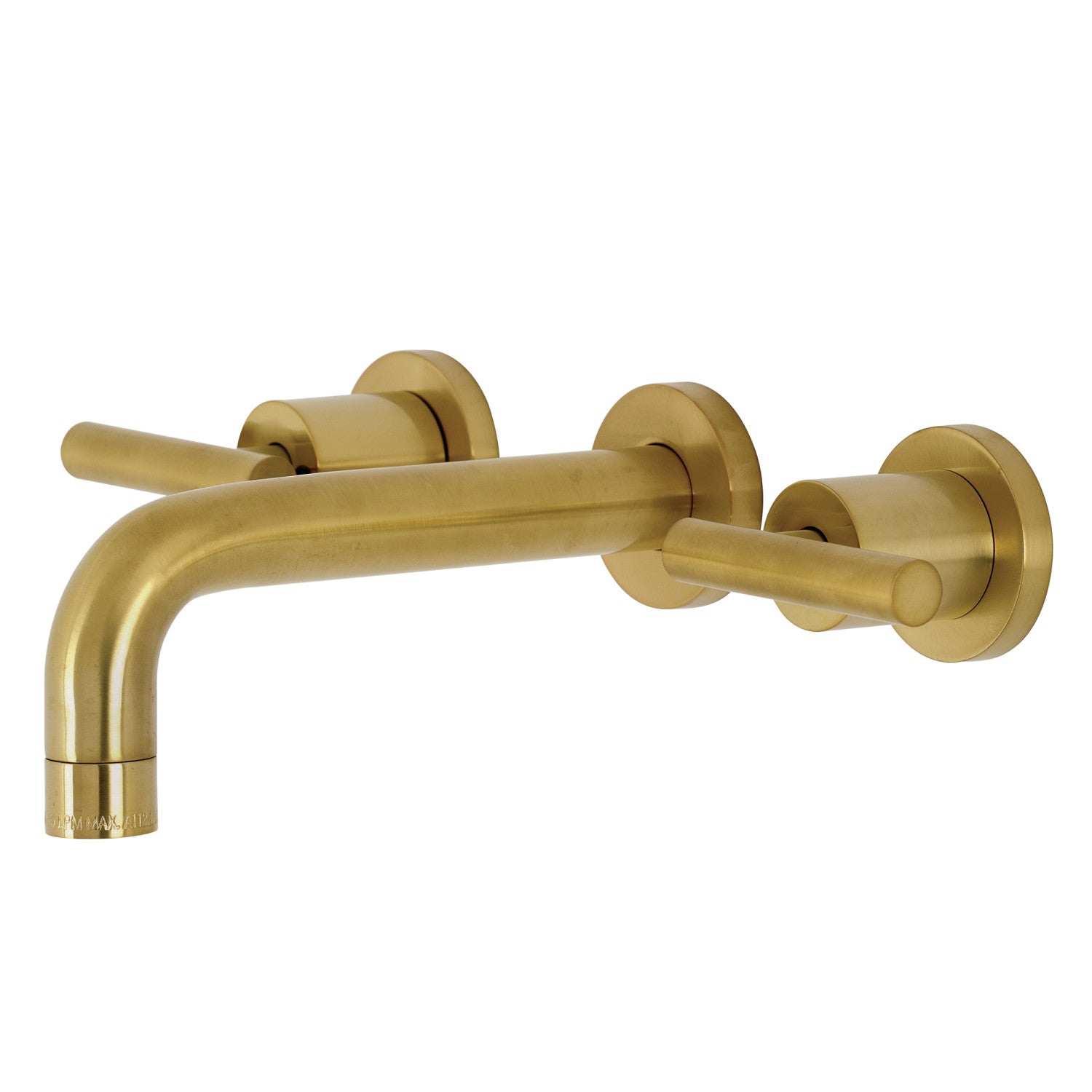 Kingston Sona KS8127CML - Manhattan Double-Handle 3-Hole Wall Mount Bathroom Faucet, Brushed Brass