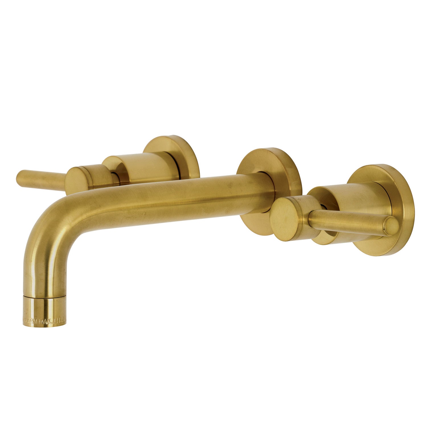 Kingston Sona KS8127DL - Concord Double-Handle 3-Hole Wall Mount Bathroom Faucet, Brushed Brass