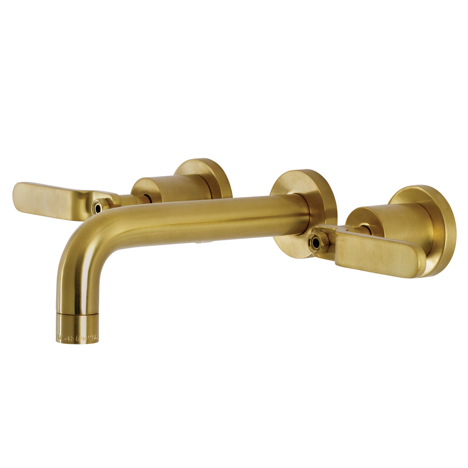 Kingston Sona KS8127KL - Whitaker Double-Handle 3-Hole Wall Mount Bathroom Faucet, Brushed Brass