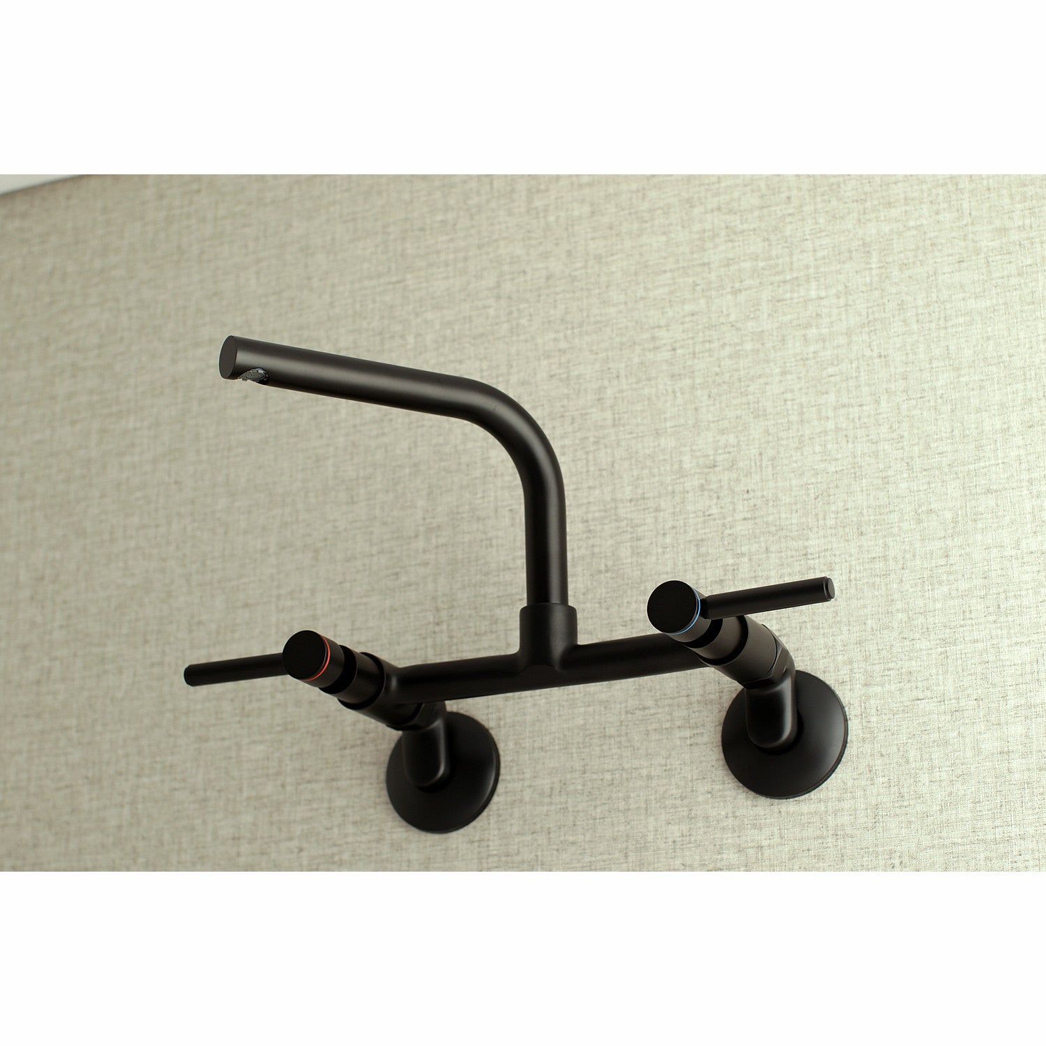 Kingston Sona KS812MB - Concord Two-Handle 2-Hole Wall Mount Bridge Kitchen Faucet, Matte Black — thumbnail 2