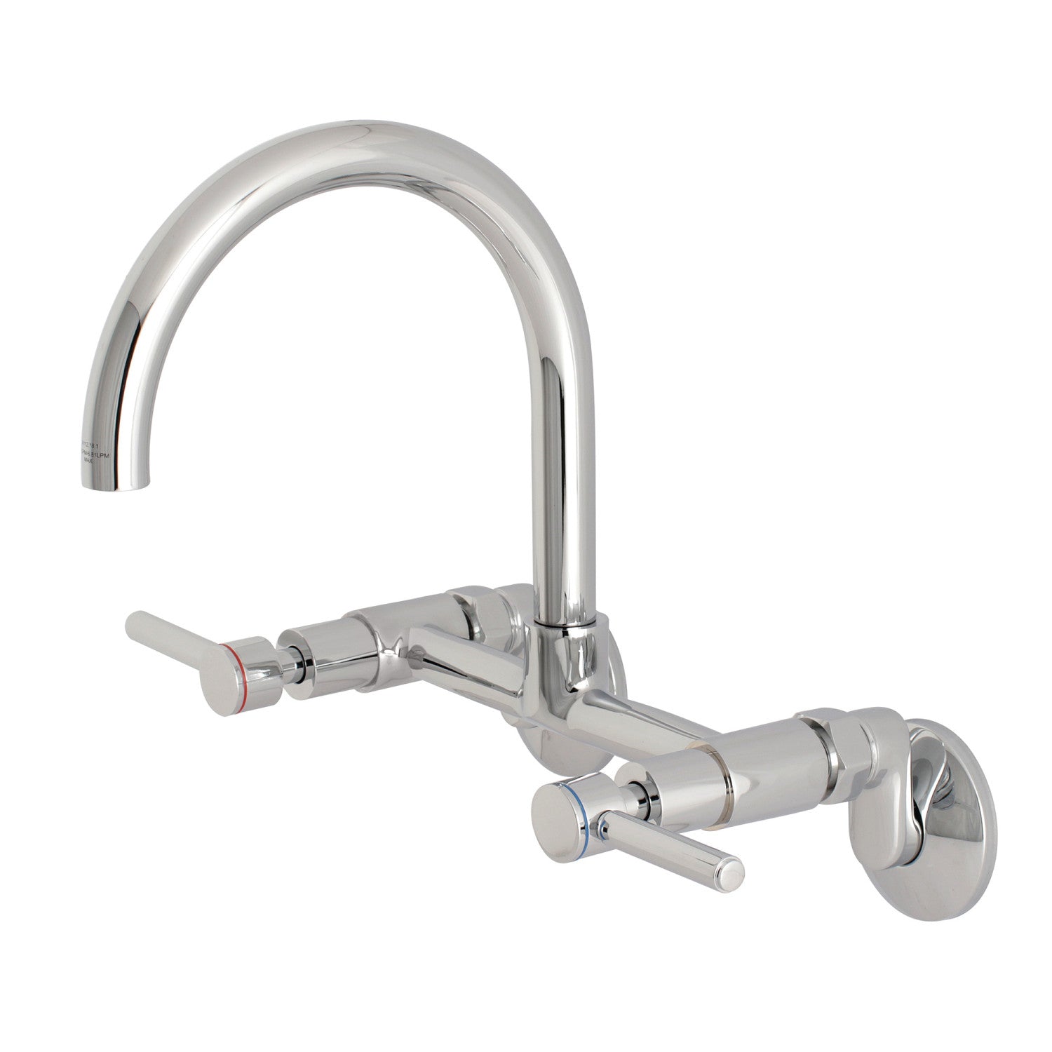 Kingston Sona KS814C - Concord Two-Handle 2-Hole Wall Mount Bridge Kitchen Faucet, Polished Chrome