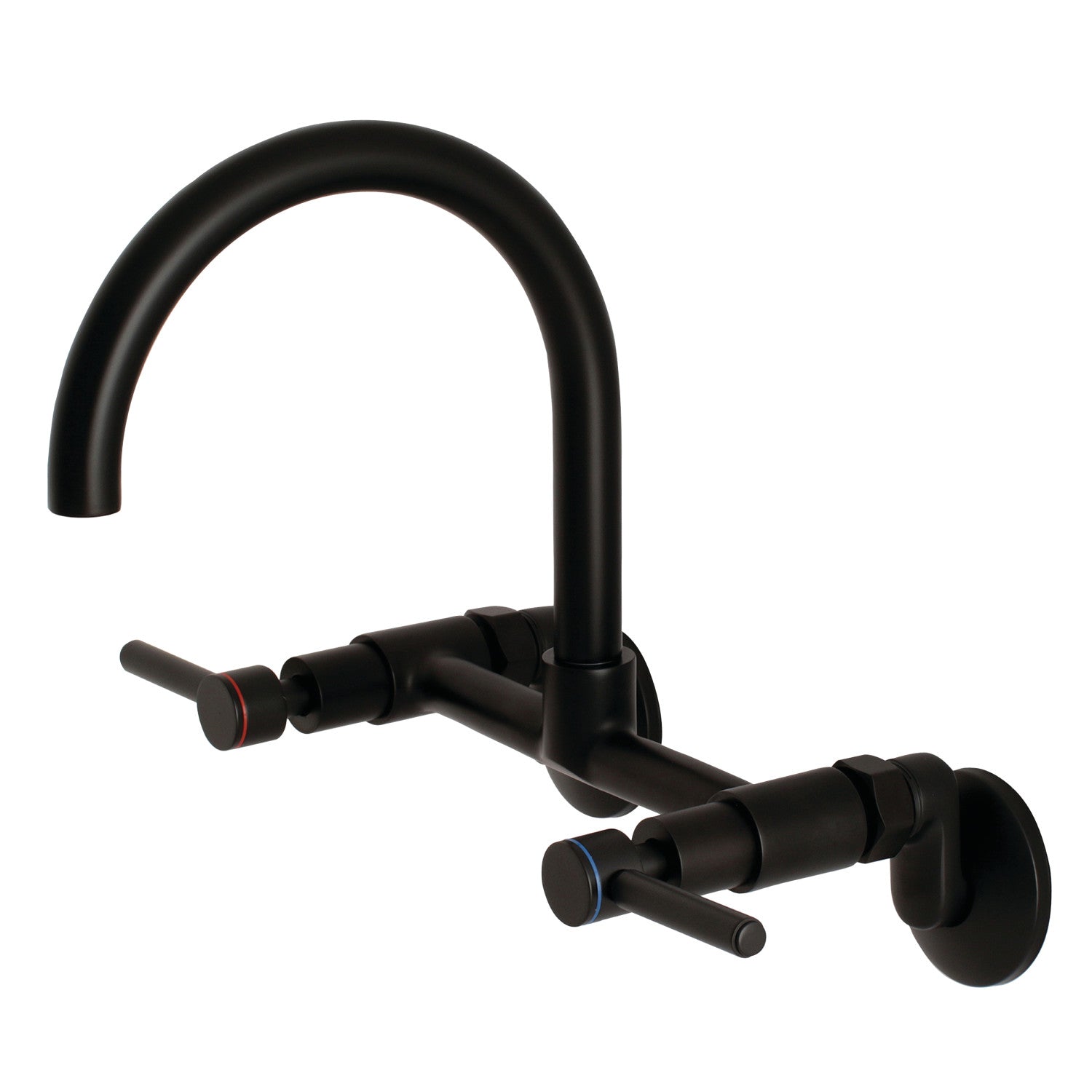 Kingston Sona KS814MB - Concord Two-Handle 2-Hole Wall Mount Bridge Kitchen Faucet, Matte Black