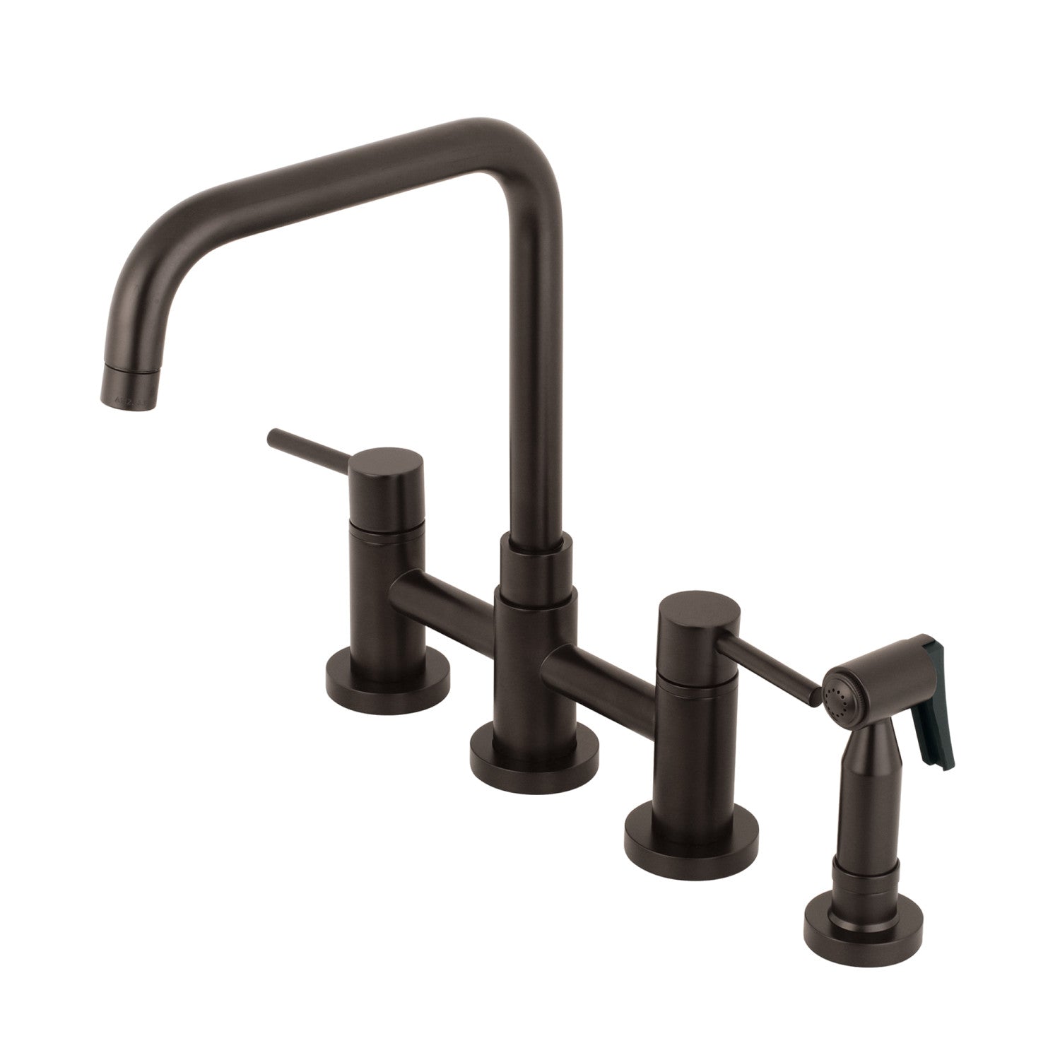 Kingston Sona KS8285DLBS - Concord Two-Handle 4-Hole Deck Mount Bridge Kitchen Faucet with Brass Sprayer, Oil Rubbed Bronze
