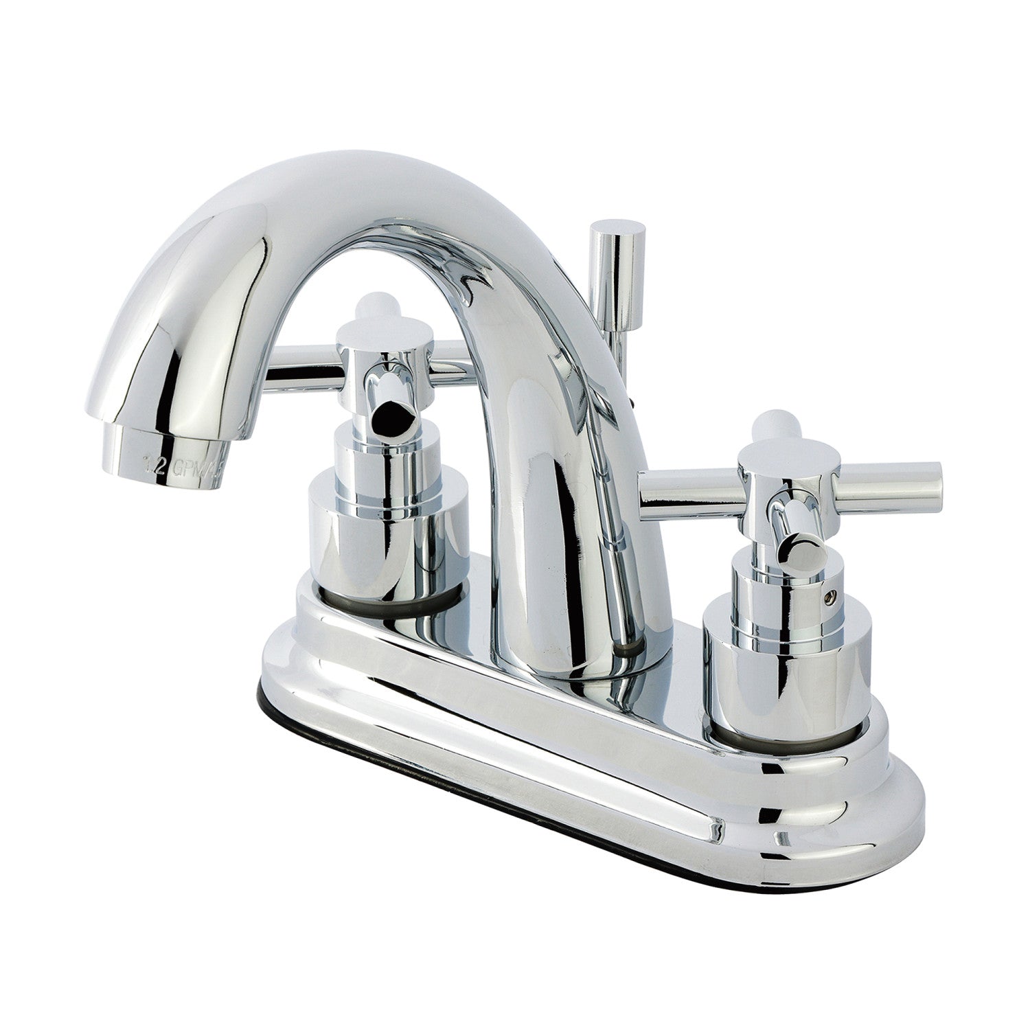 Kingston Tulare KS8611EX - Elinvar Double-Handle 3-Hole Deck Mount 4-Inch Centerset Bathroom Faucet with Brass Pop-Up, Polished Chrome