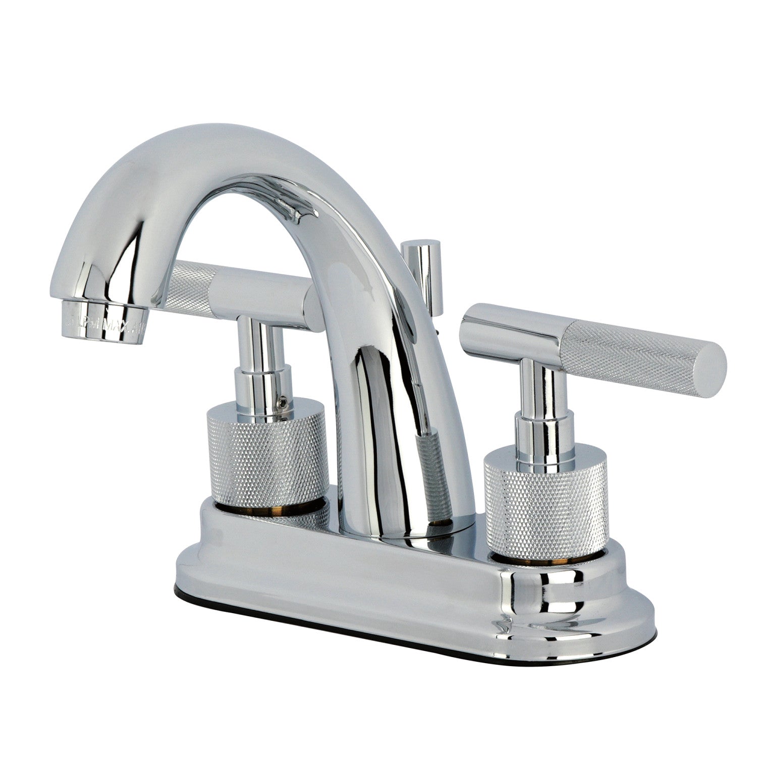 Kingston Sona KS8611KNL - Convergent Knurled Double-Handle 3-Hole Deck Mount 4-Inch Centerset Bathroom Faucet with Brass Pop-Up, Polished Chrome