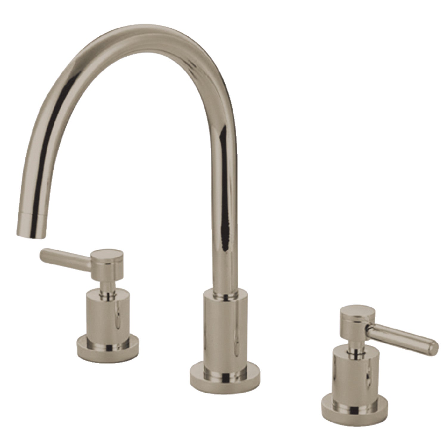 Kingston Sona KS8726DLLS - Concord Double-Handle 3-Hole Widespread Kitchen Faucet, Polished Nickel