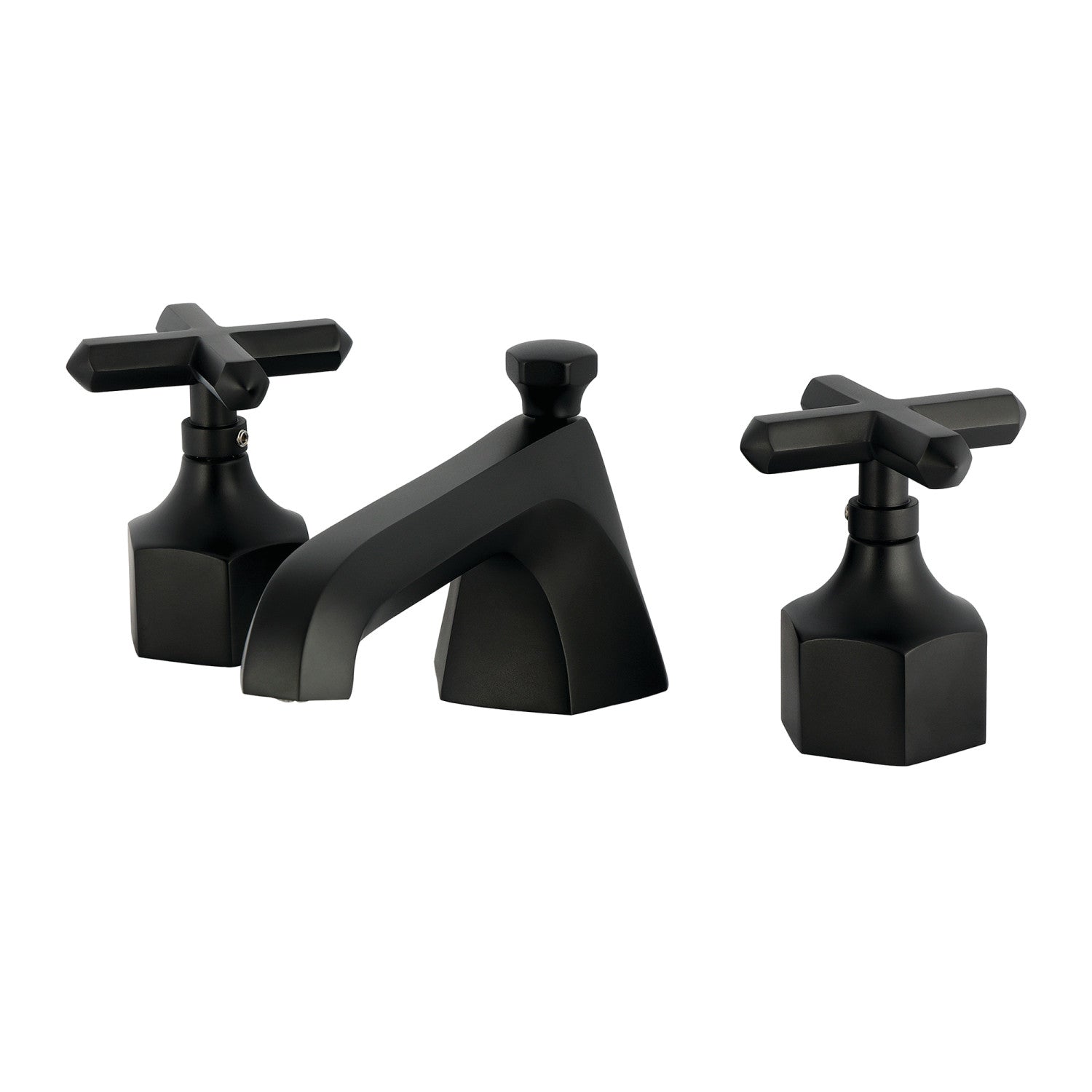 Kingston Sona KZ4460CHX - Navei Two-Handle 3-Hole Deck Mount Widespread Bathroom Faucet with Brass Pop-Up, Matte Black