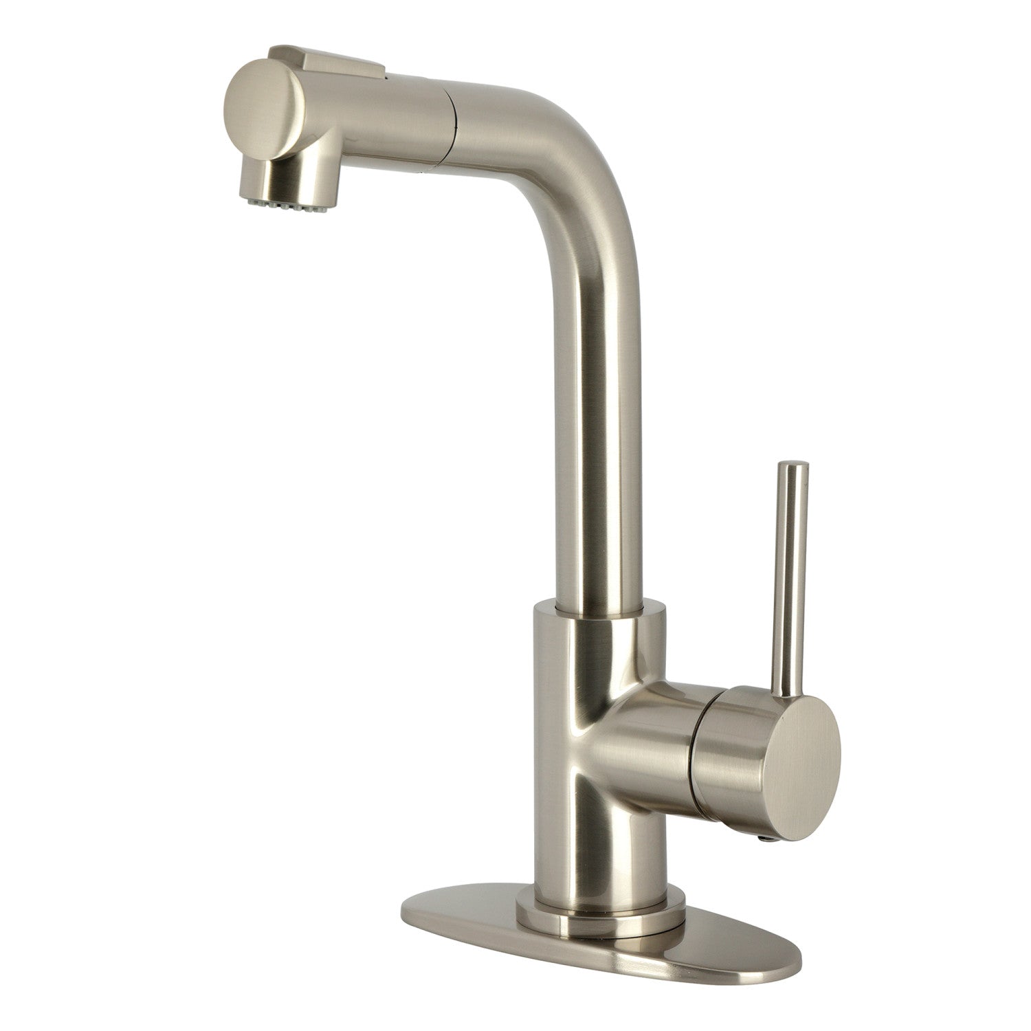 Kingston Sona LS2418DL - Concord Single-Handle 1-Hole Deck Mount Pull-Out Sprayer Bar Faucet, Brushed Nickel