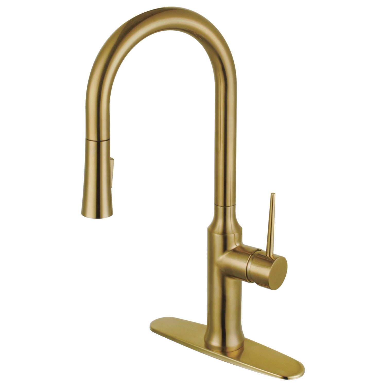Kingston Sona LS2723NYL - New York Single-Handle Pull-Down Kitchen Faucet, Brushed Brass