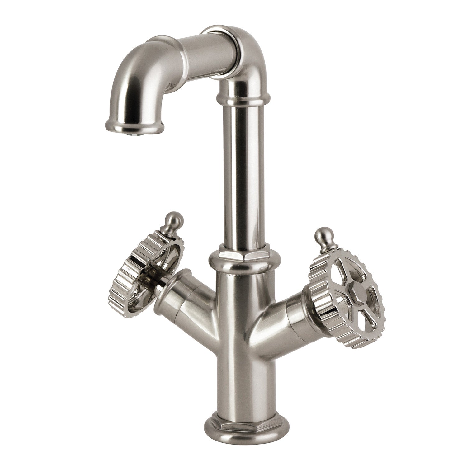 Kingston Fuller LS6308CG Two-Handle 1-Hole Bathroom Faucet with Push Pop-Up Drain, Brushed Nickel