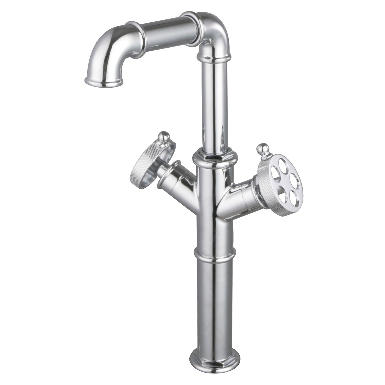 Kingston Sona LS6601RKZ - Wendell Two-Handle 1-Hole Deck Mount Vessel Faucet with Knurled Handle, Polished Chrome — image 1